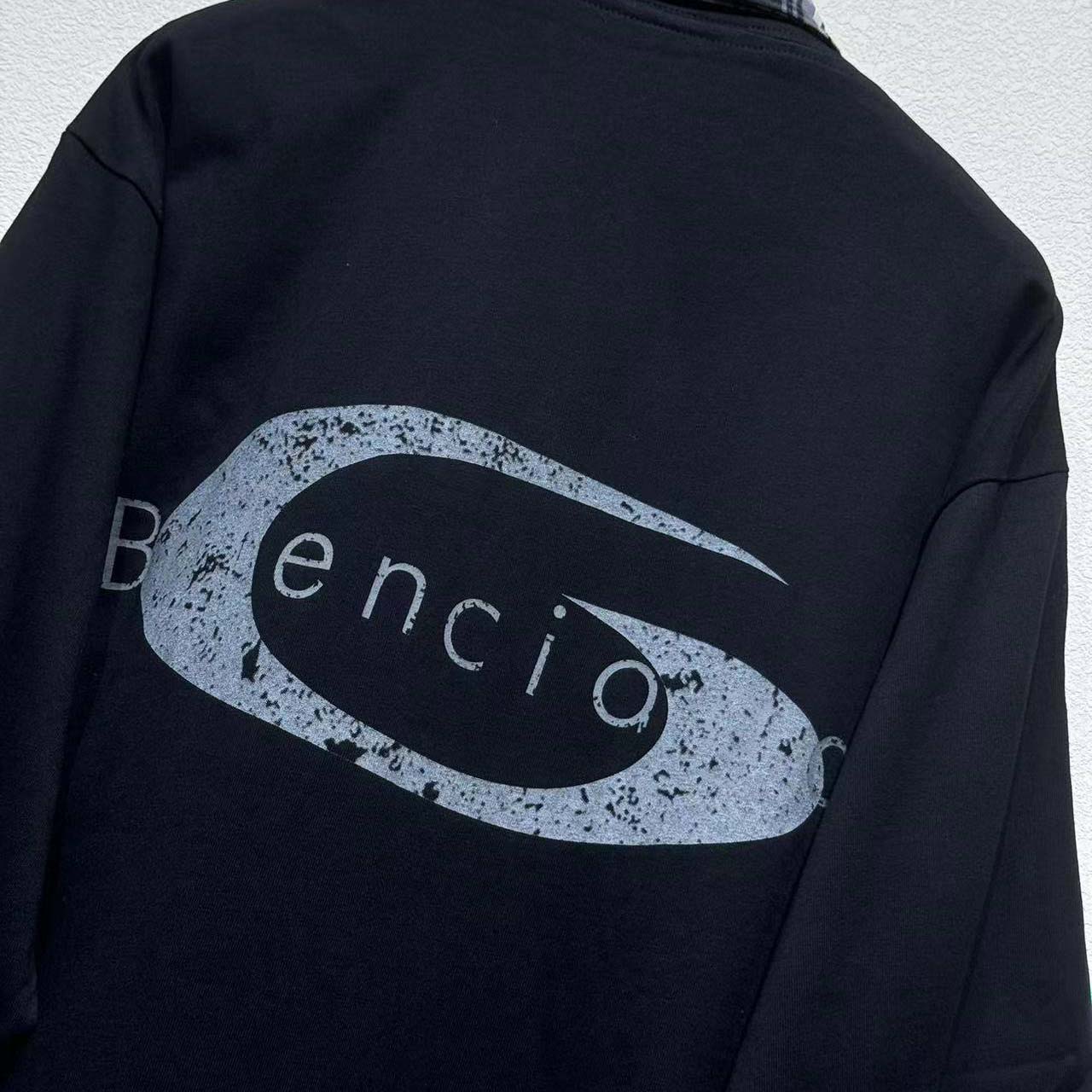 Balenciaga Hybrid Overshirt In Black And Grey Check Flannel - DopestKickz