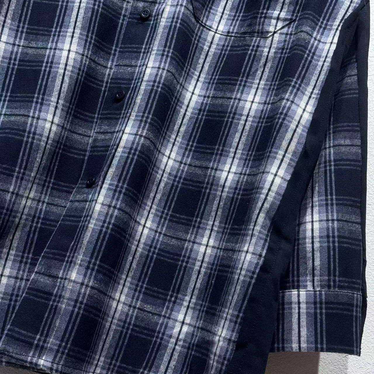 Balenciaga Hybrid Overshirt In Black And Grey Check Flannel - DopestKickz