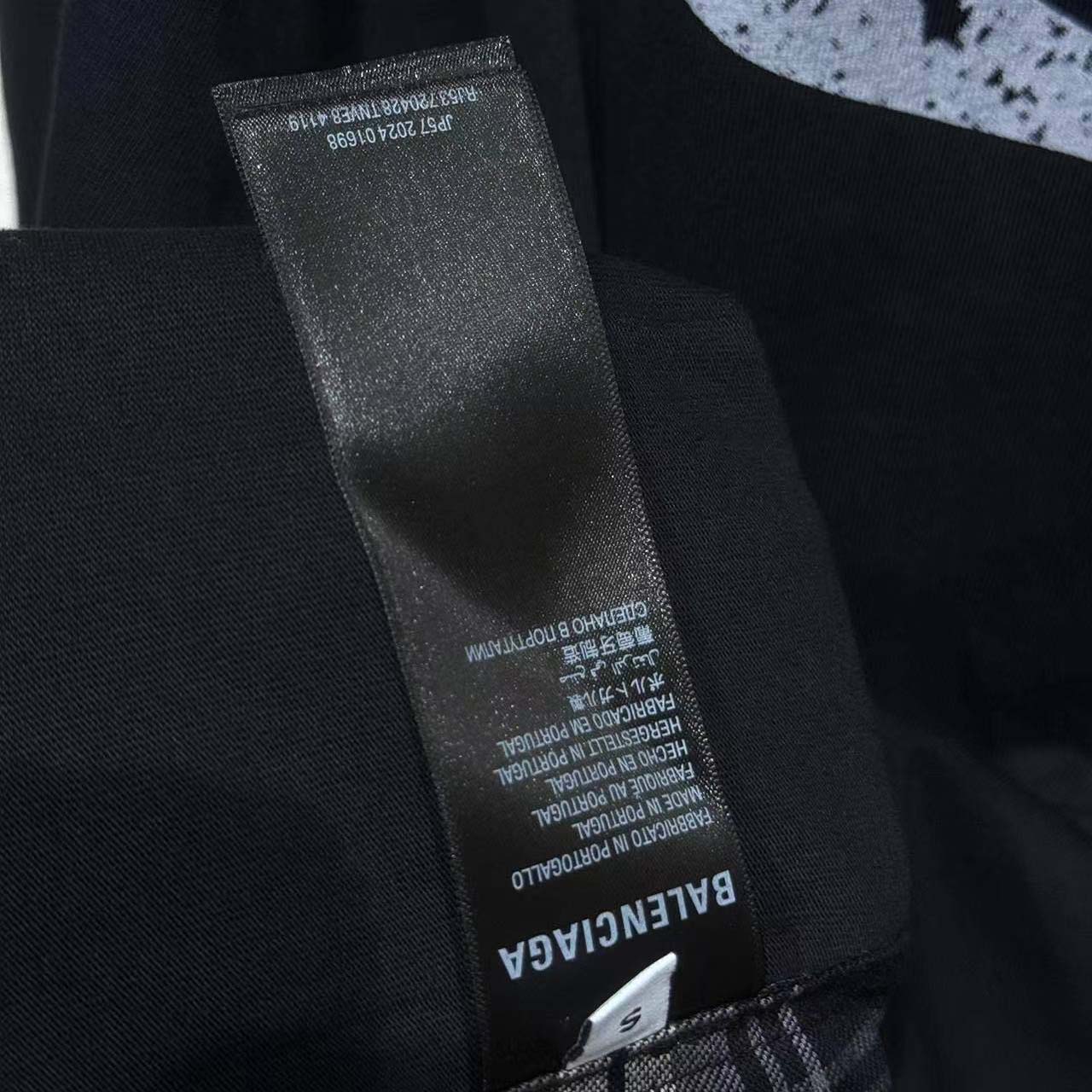 Balenciaga Hybrid Overshirt In Black And Grey Check Flannel - DopestKickz