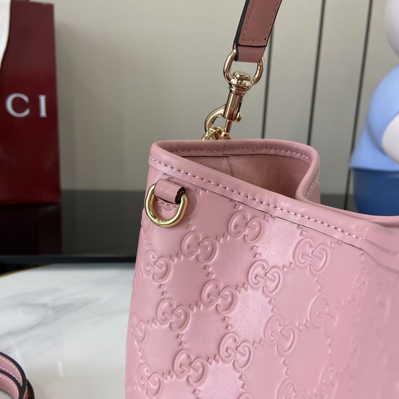 Gucci GG Emblem Nano Bucket Bag - DopestKickz