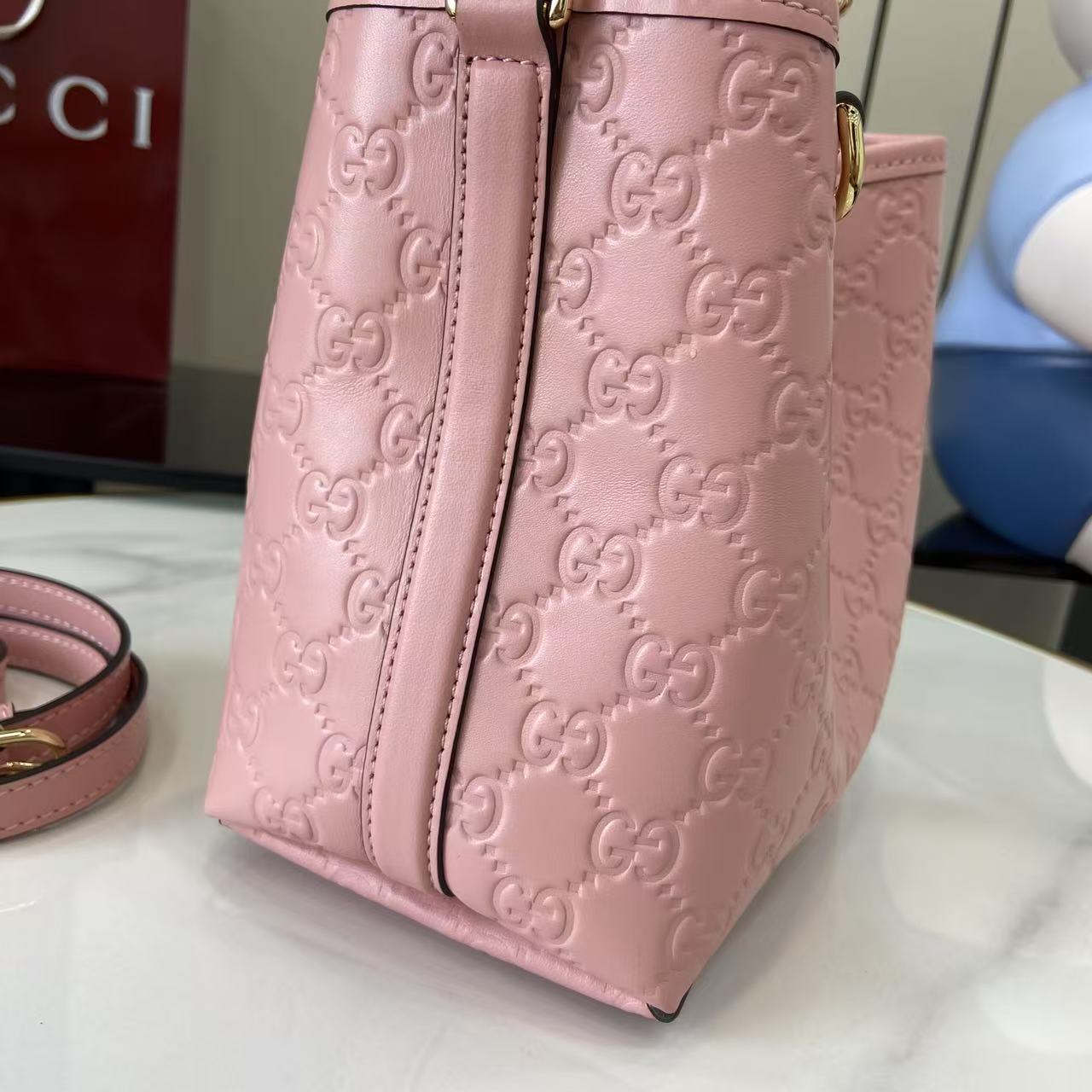 Gucci GG Emblem Nano Bucket Bag - DopestKickz