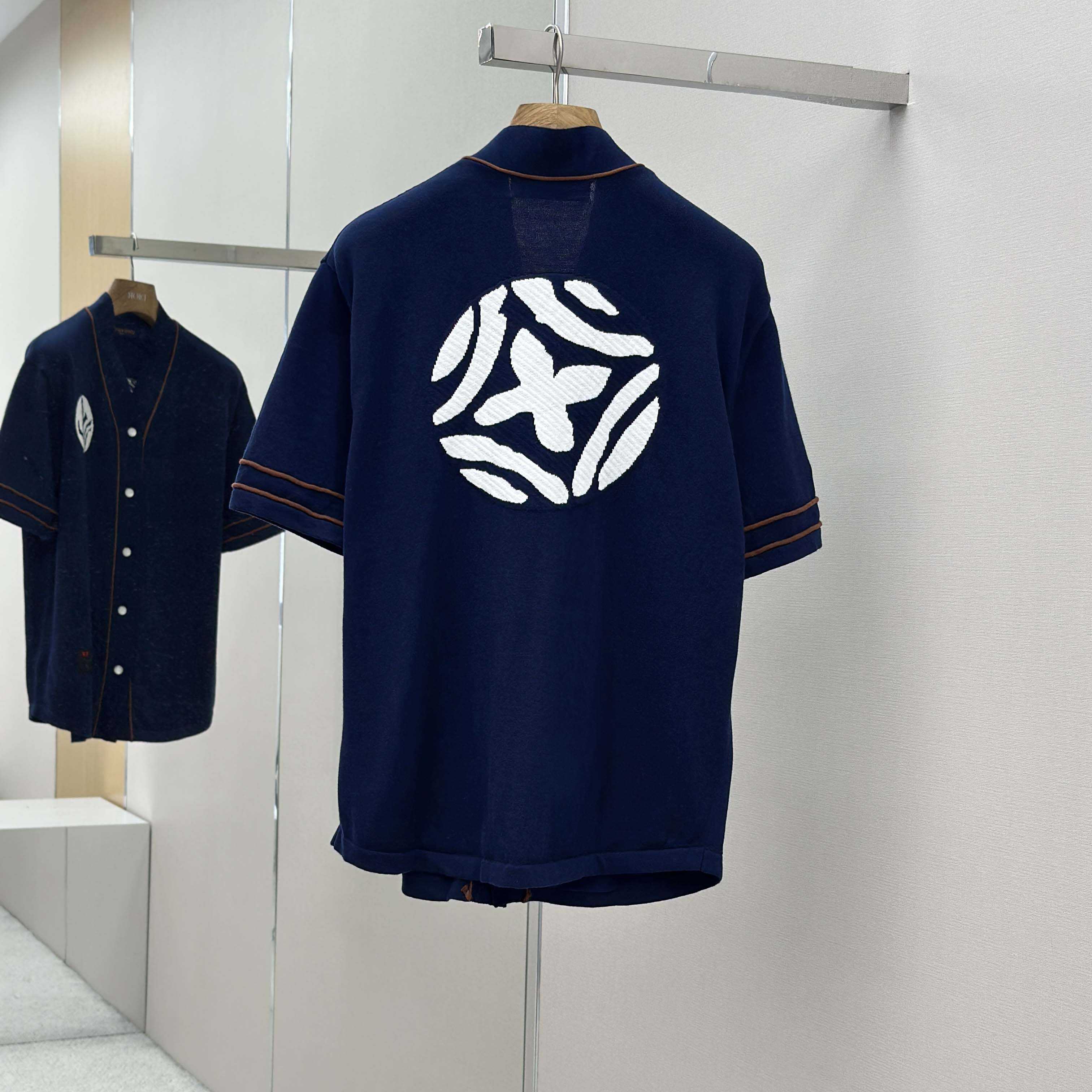 Louis Vuitton Knitted Short-Sleeved Baseball Shirt   1AIMCR - DopestKickz
