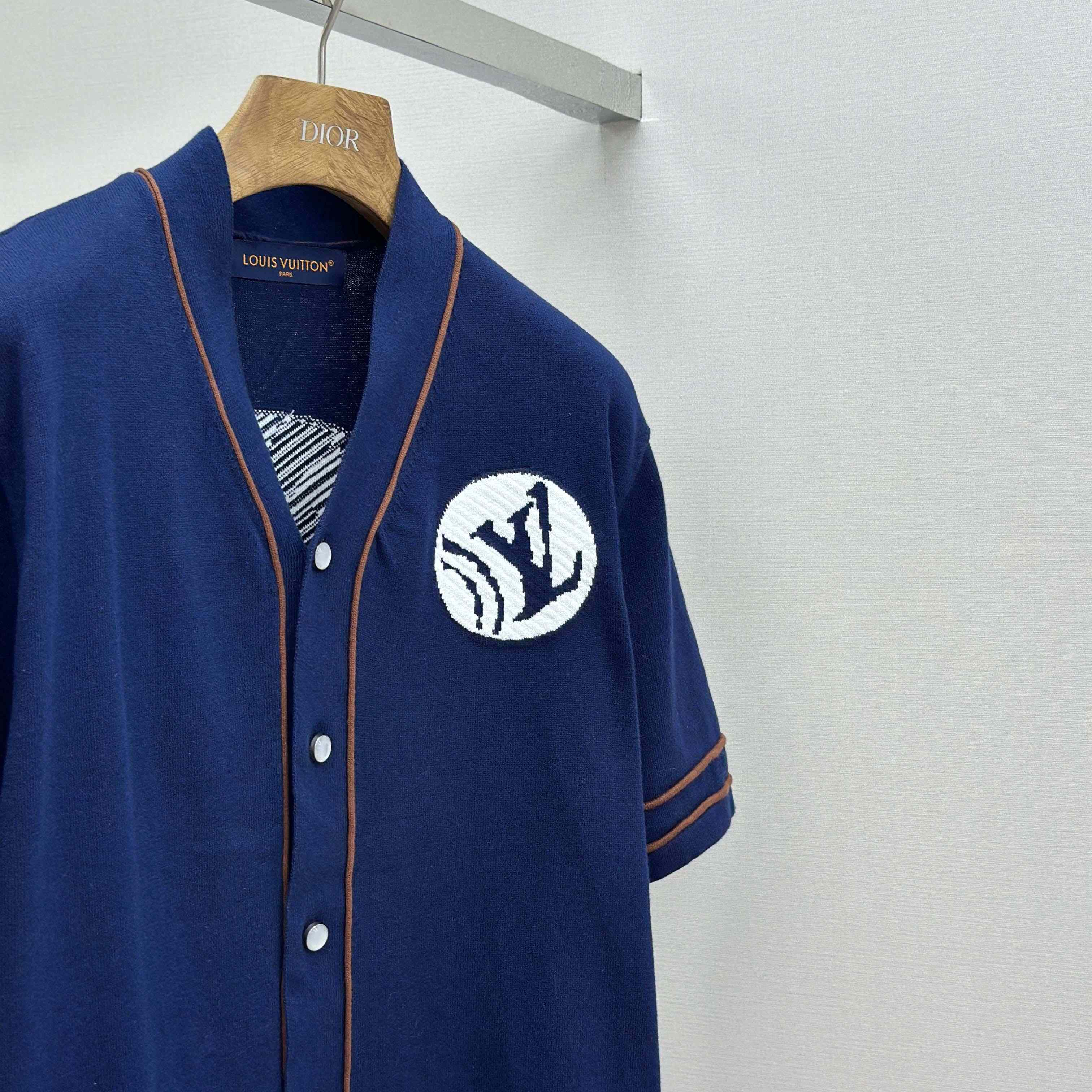 Louis Vuitton Knitted Short-Sleeved Baseball Shirt   1AIMCR - DopestKickz
