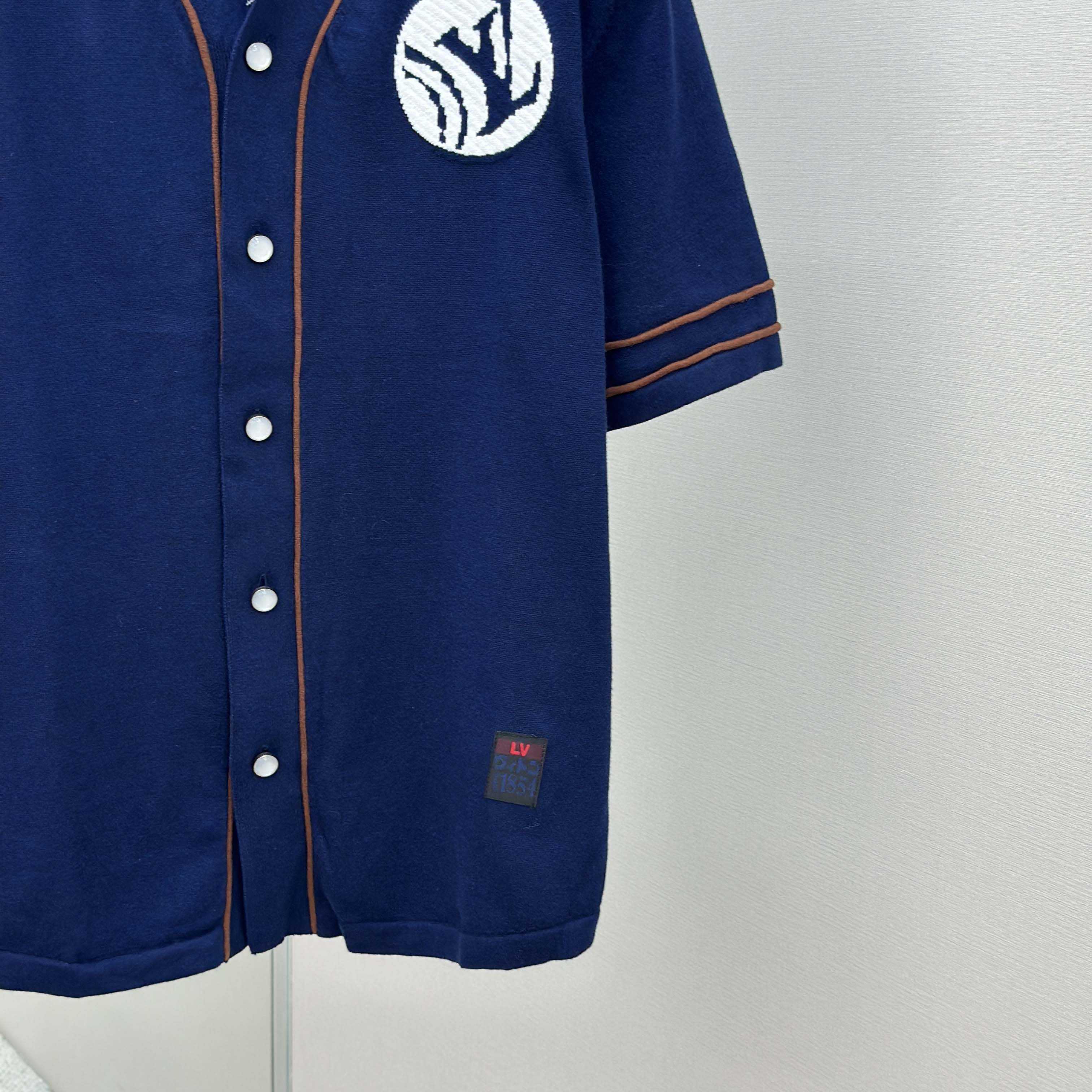 Louis Vuitton Knitted Short-Sleeved Baseball Shirt   1AIMCR - DopestKickz