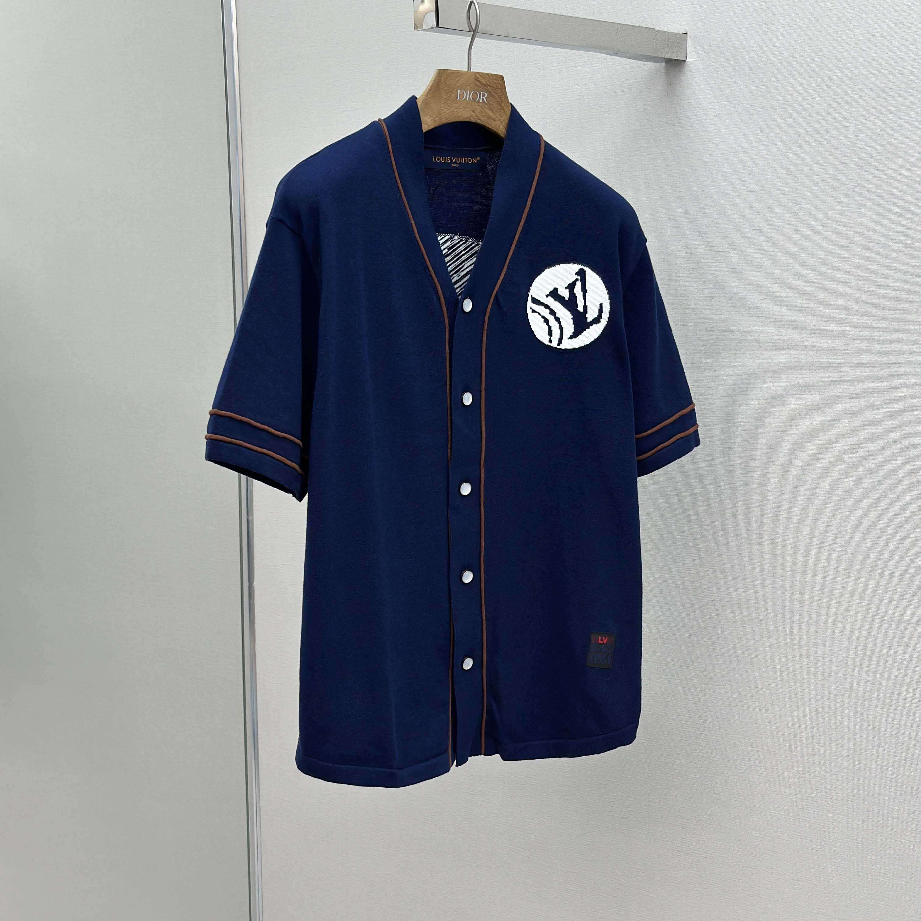 Louis Vuitton Knitted Short-Sleeved Baseball Shirt   1AIMCR - DopestKickz