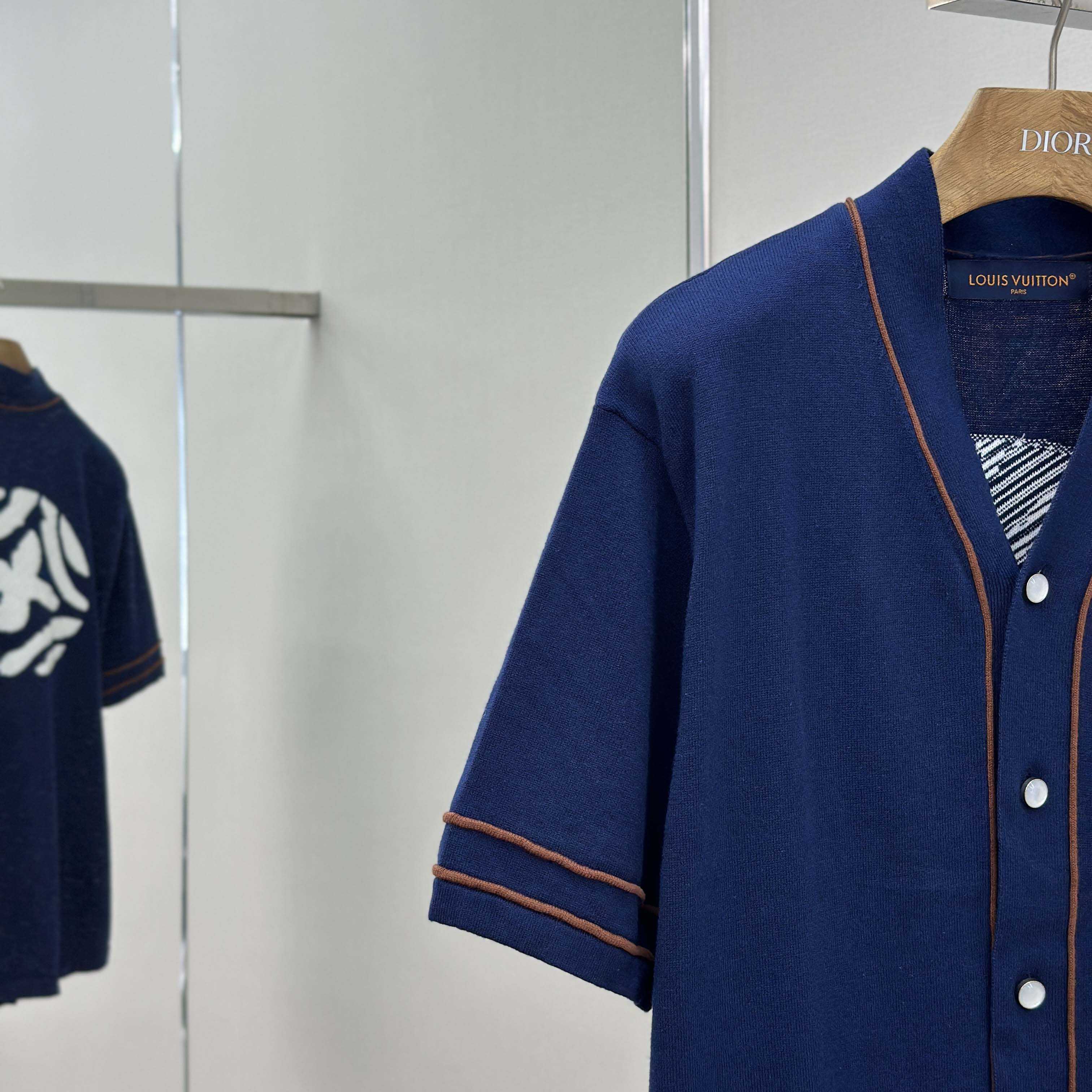 Louis Vuitton Knitted Short-Sleeved Baseball Shirt   1AIMCR - DopestKickz