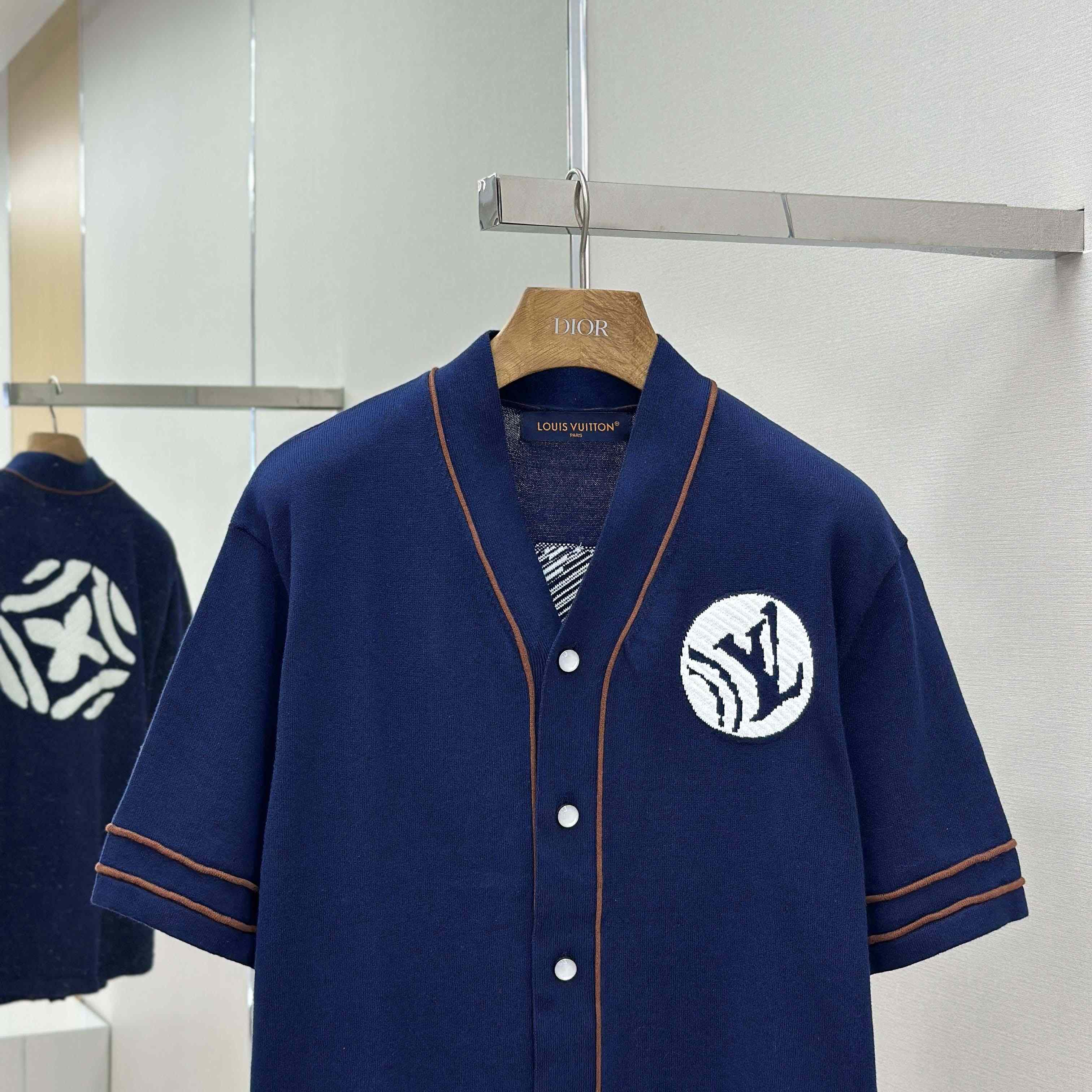 Louis Vuitton Knitted Short-Sleeved Baseball Shirt   1AIMCR - DopestKickz