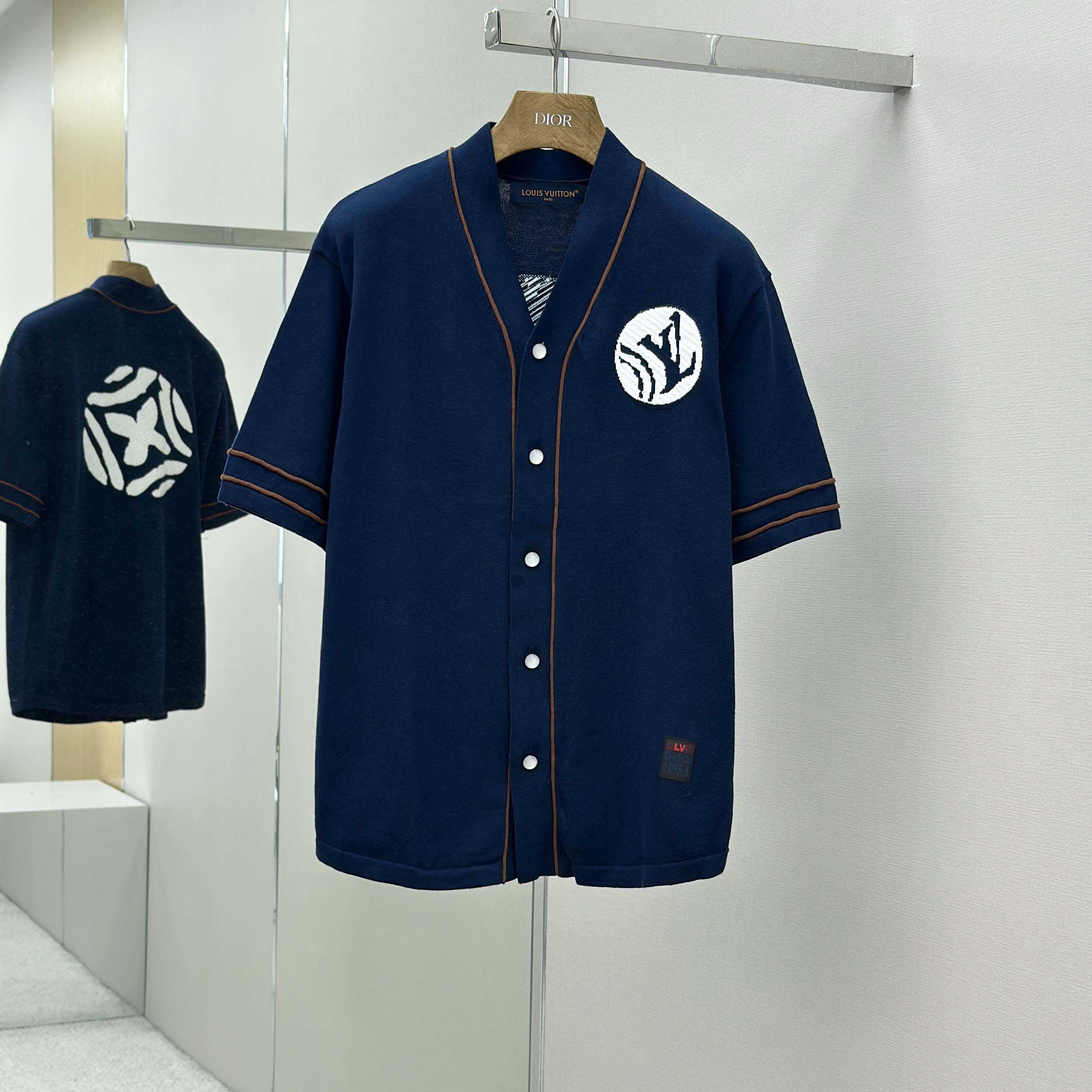 Louis Vuitton Knitted Short-Sleeved Baseball Shirt   1AIMCR - DopestKickz