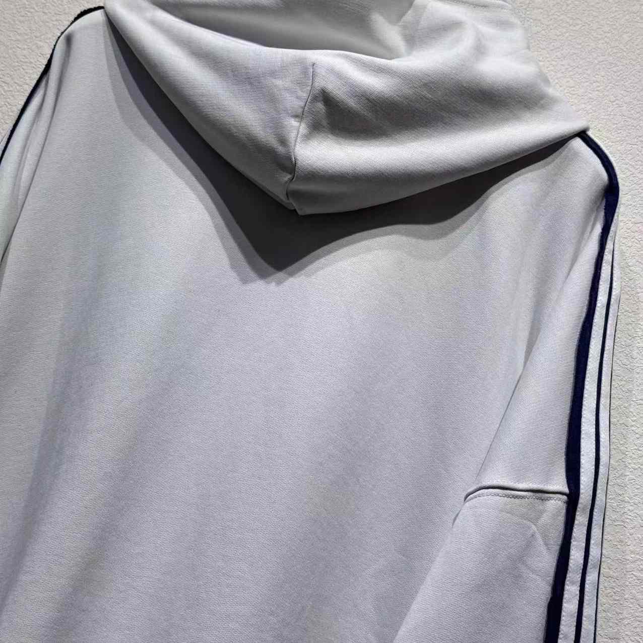 Balenciaga Unity Sports Bal Large Hoodie In Dirty White And Black Dry Fleece - DopestKickz