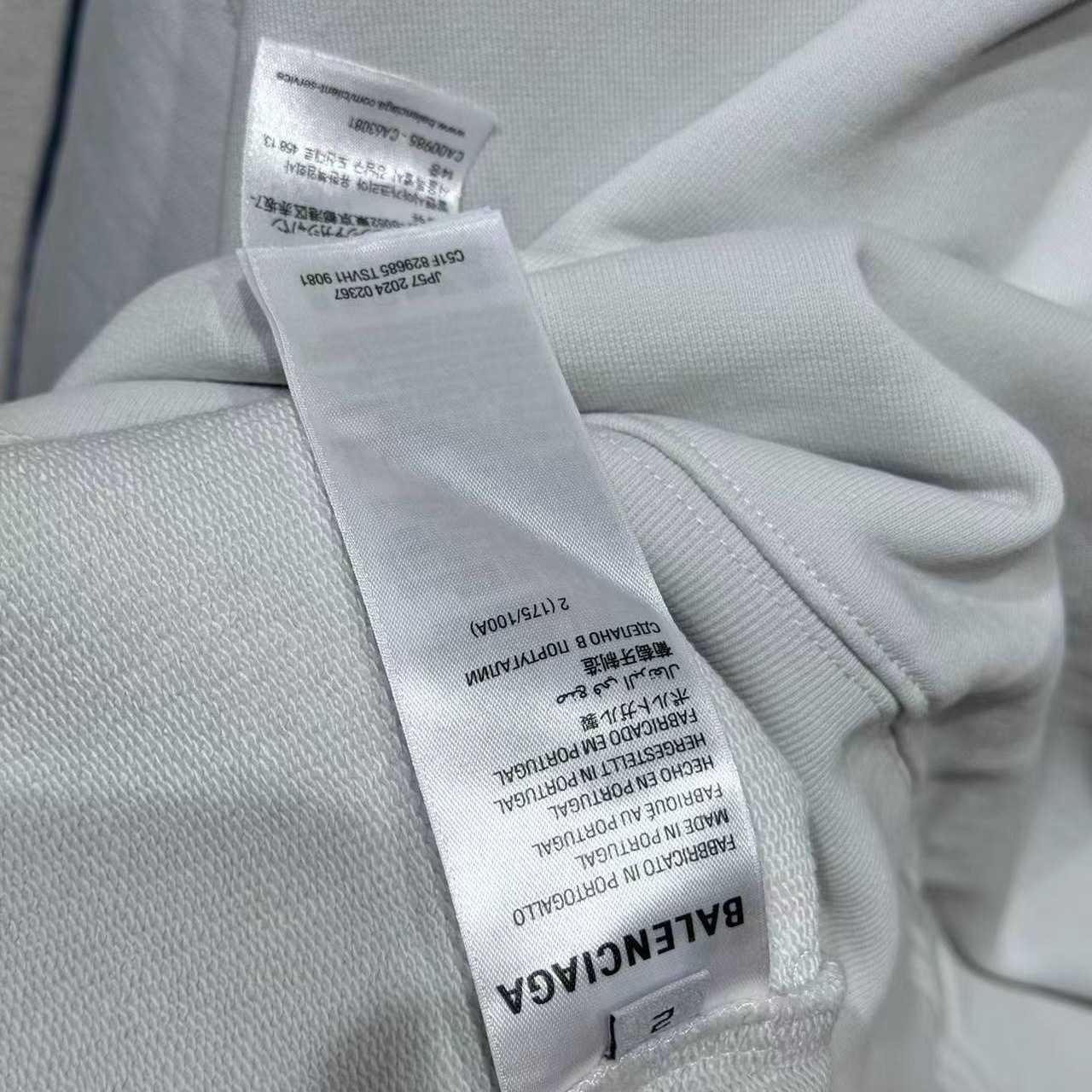 Balenciaga Unity Sports Bal Large Hoodie In Dirty White And Black Dry Fleece - DopestKickz