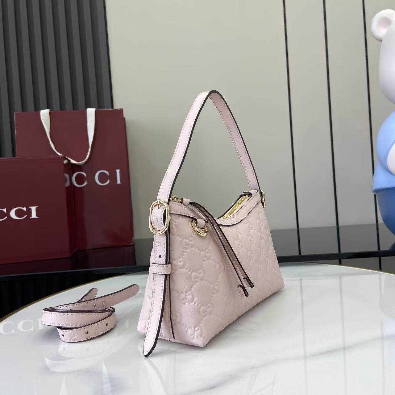 Gucci GG Emblem Small Shoulder Bag - DopestKickz