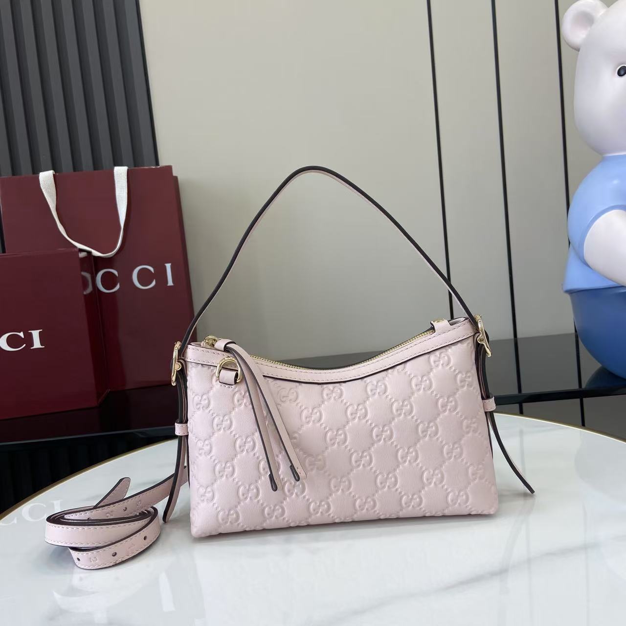 Gucci GG Emblem Small Shoulder Bag - DopestKickz