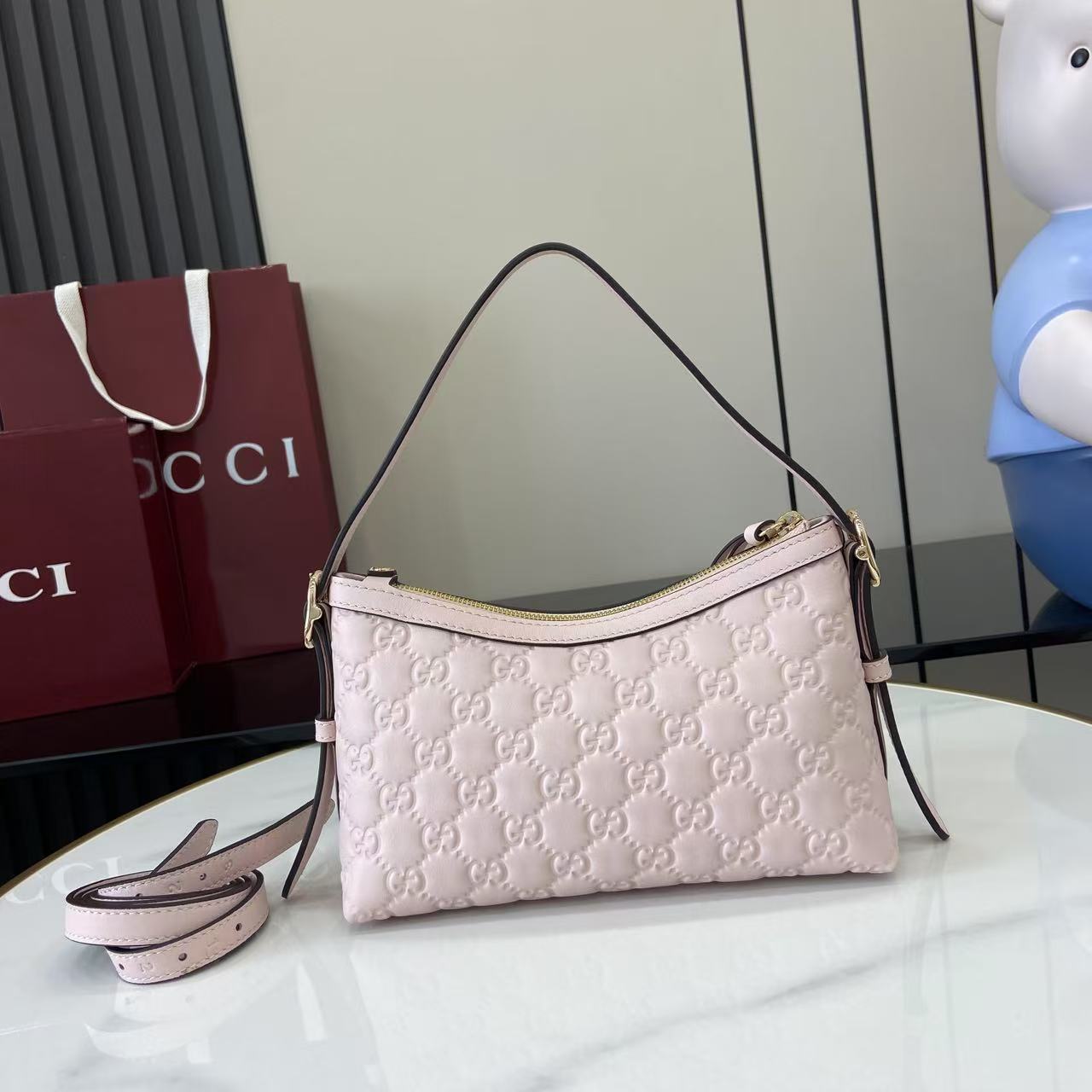Gucci GG Emblem Small Shoulder Bag - DopestKickz