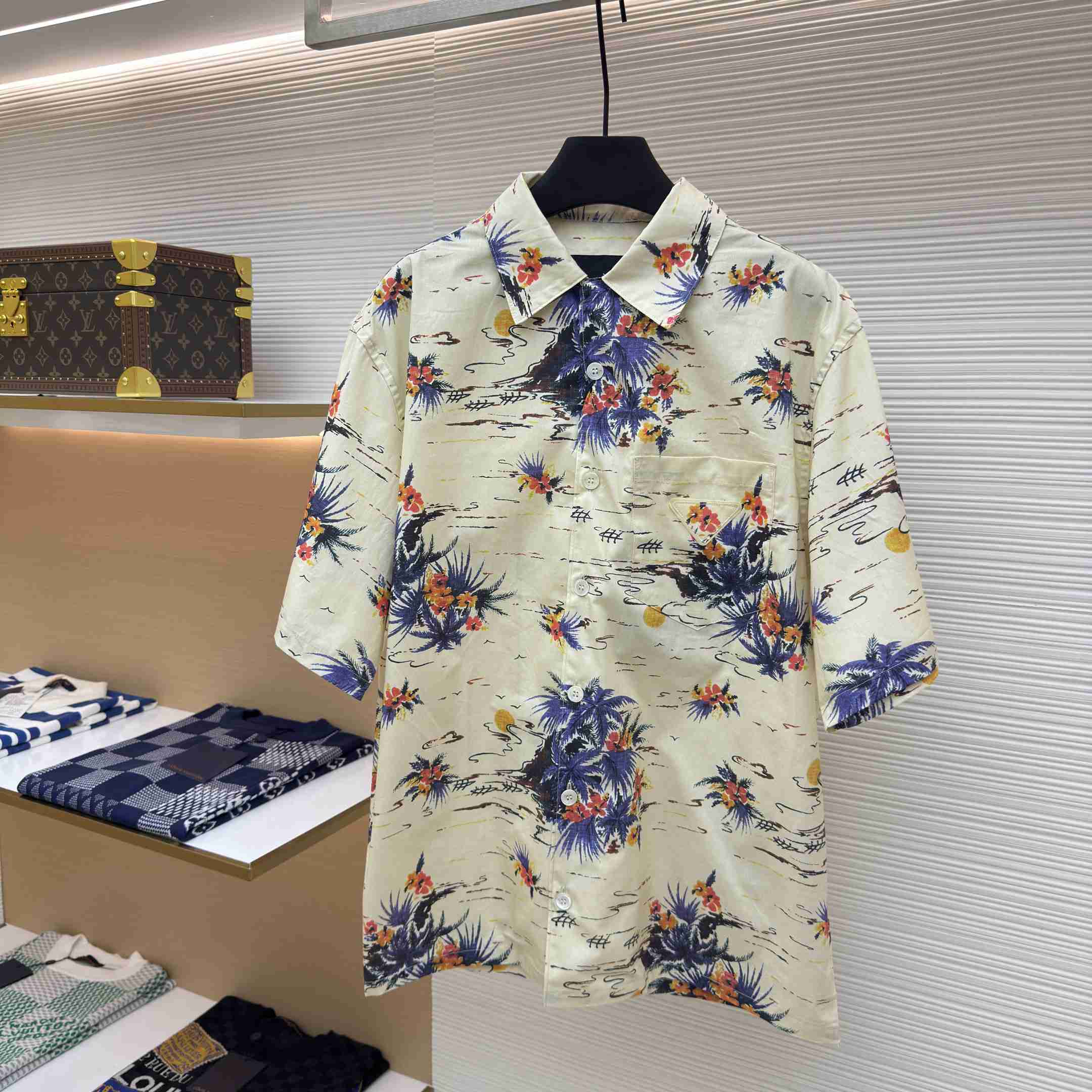 Prada Printed Cotton Bowling Shirt - DopestKickz