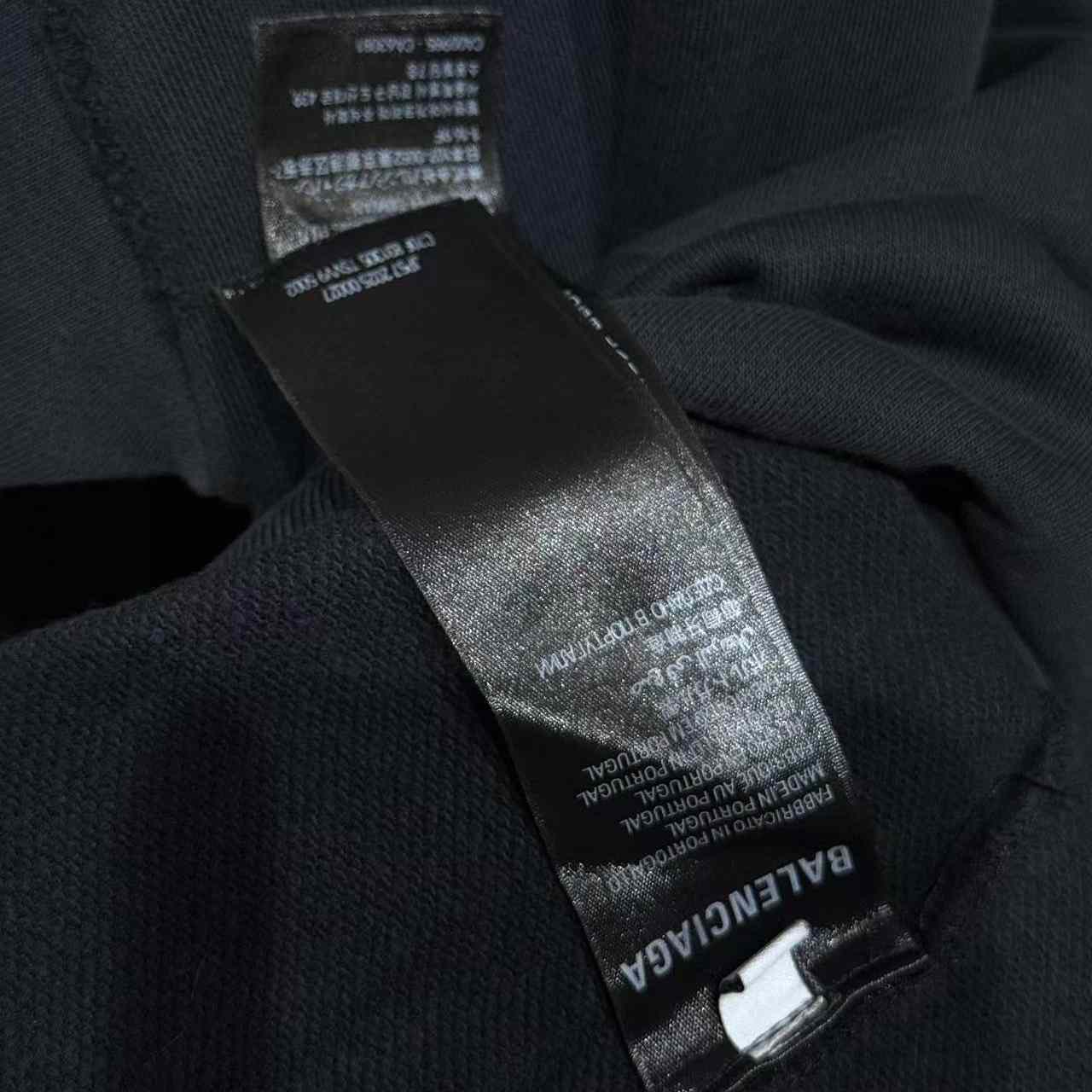 Balenciaga Security Tape Logo Large Zip-Up Hoodie In Faded Washed Black And Red Dry Fleece - DopestKickz