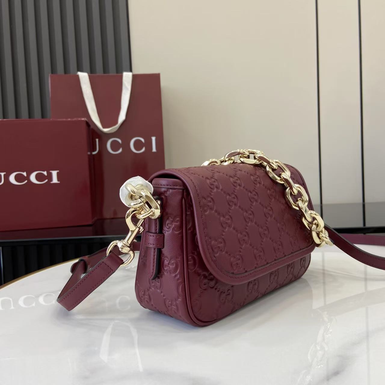 Gucci GG Emblem Small Shoulder Bag - DopestKickz