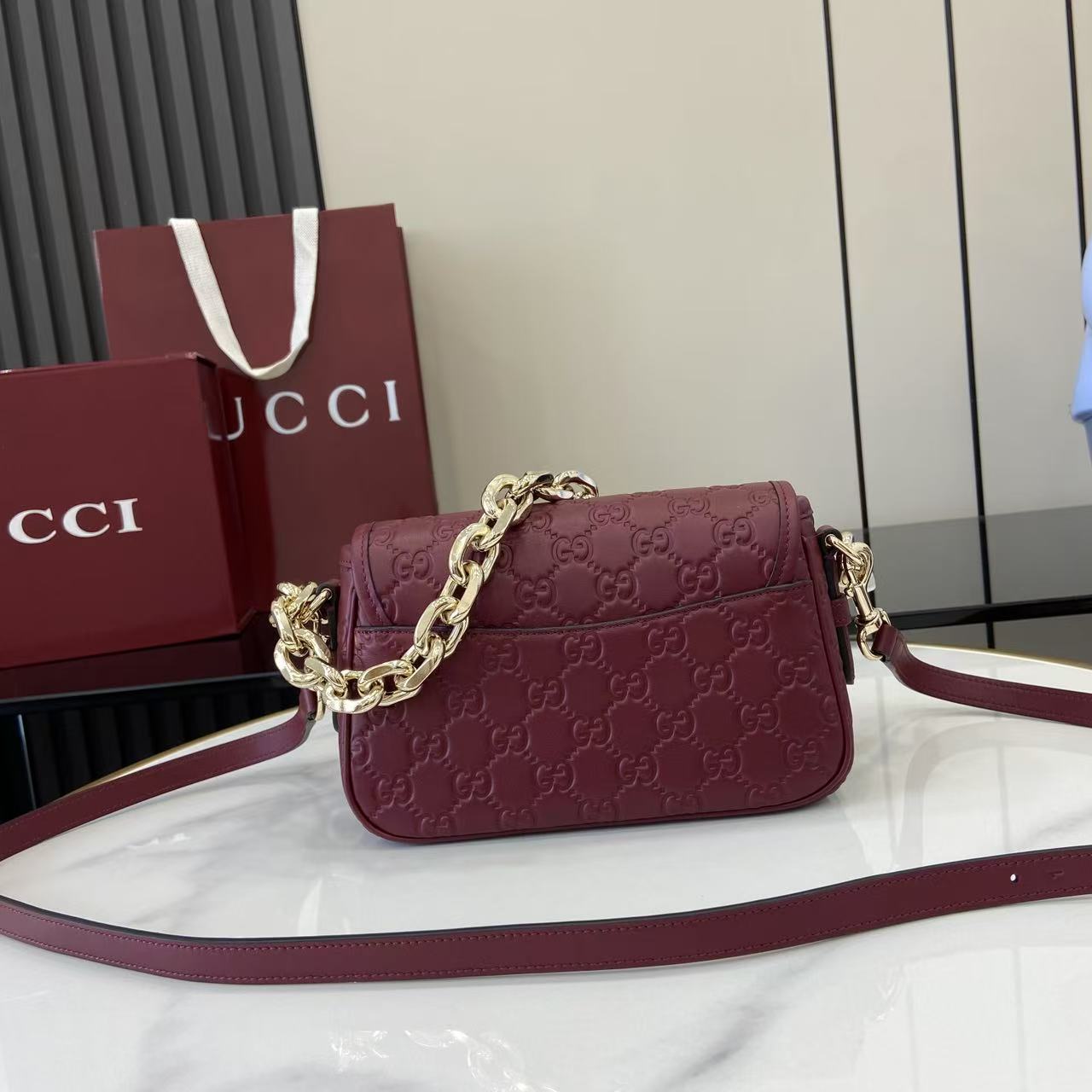Gucci GG Emblem Small Shoulder Bag - DopestKickz