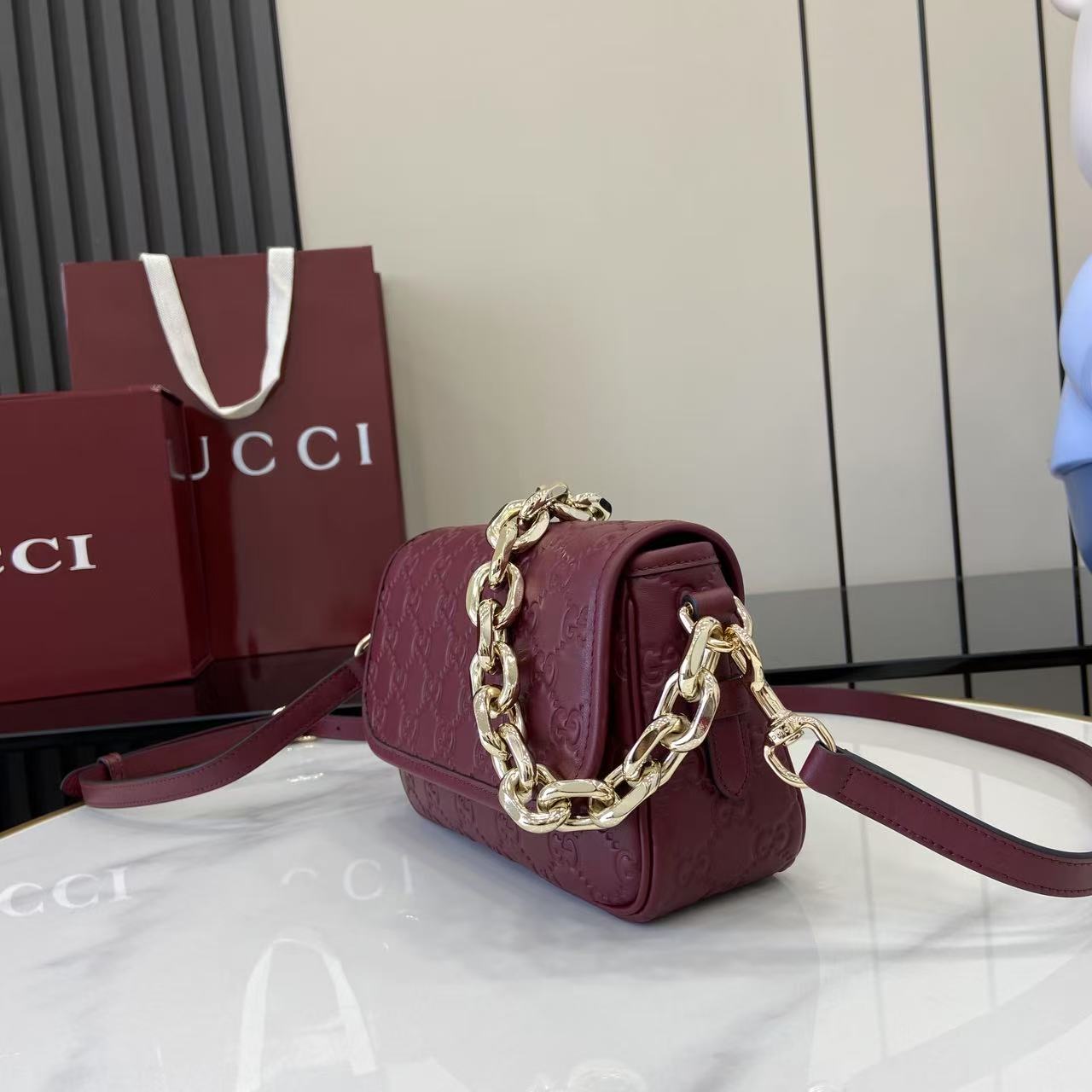 Gucci GG Emblem Small Shoulder Bag - DopestKickz