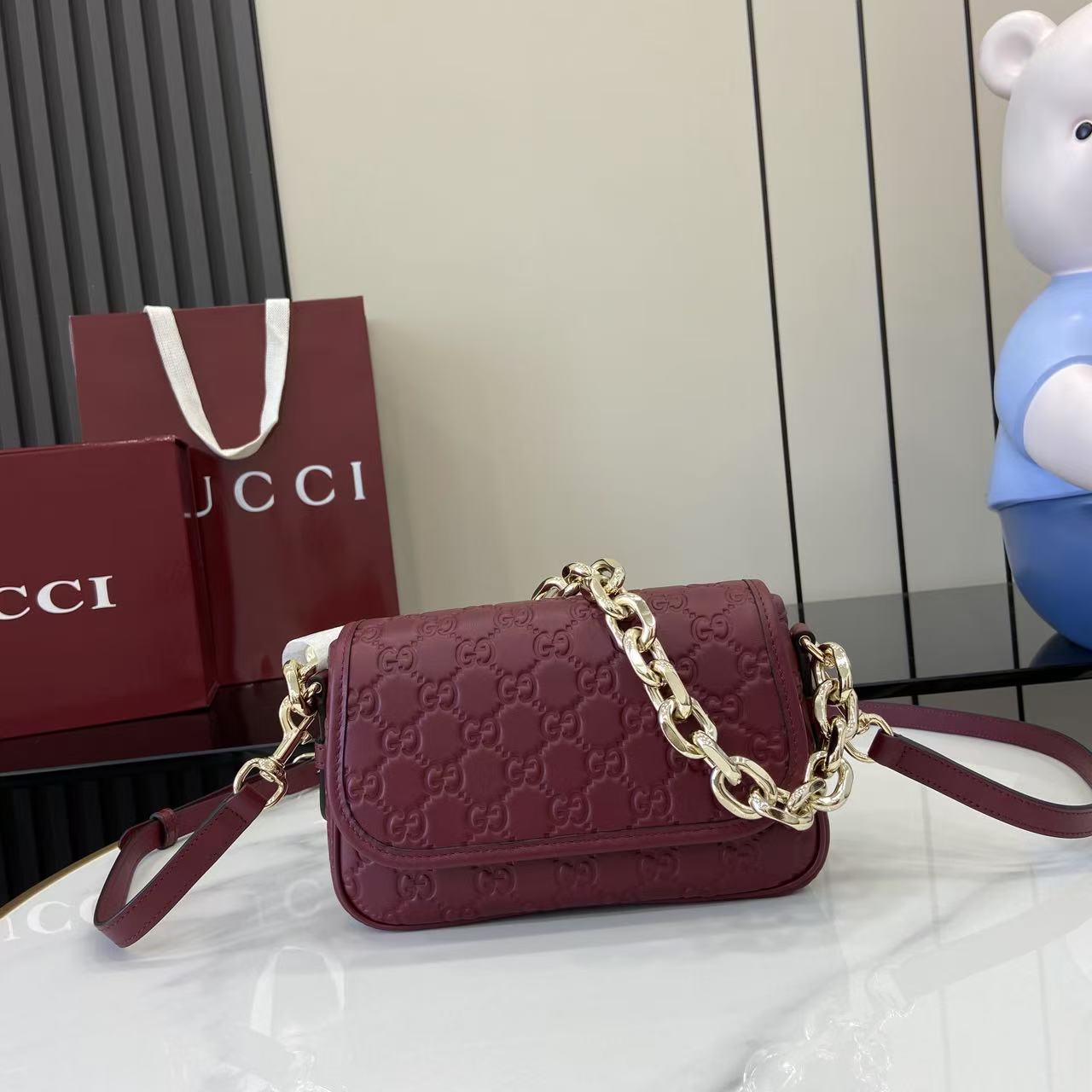 Gucci GG Emblem Small Shoulder Bag - DopestKickz