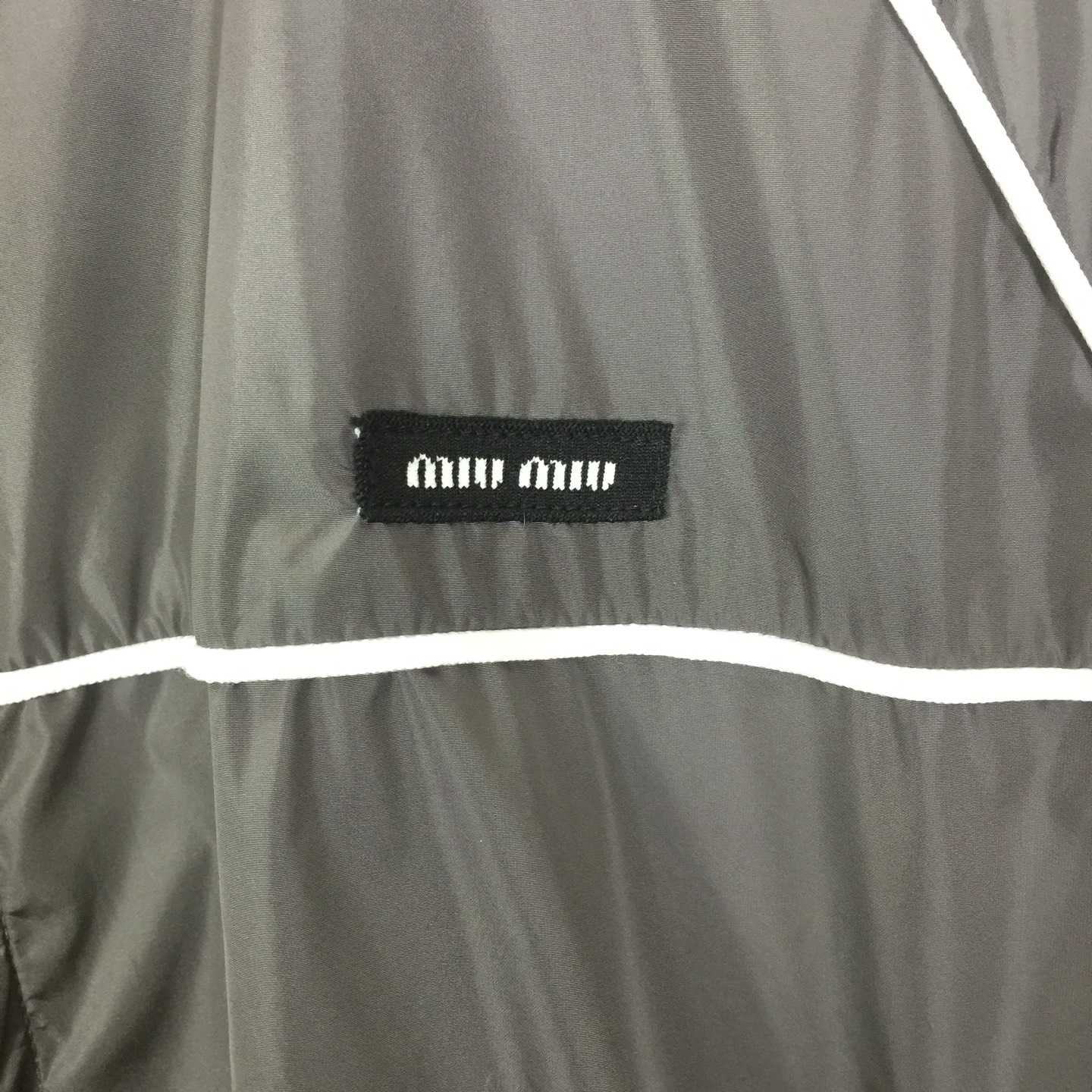 Miu Miu Aluminum Technical Silk Zipper Blouson Jacket - DopestKickz