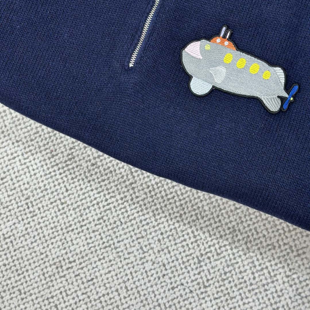 Loewe Zip-up sweater In Wool Blue - DopestKickz