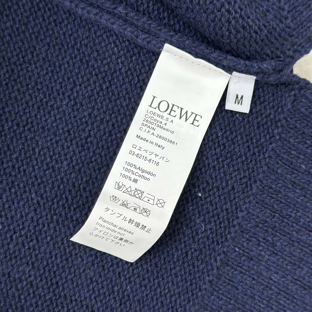 Loewe Zip-up sweater In Wool Blue - DopestKickz