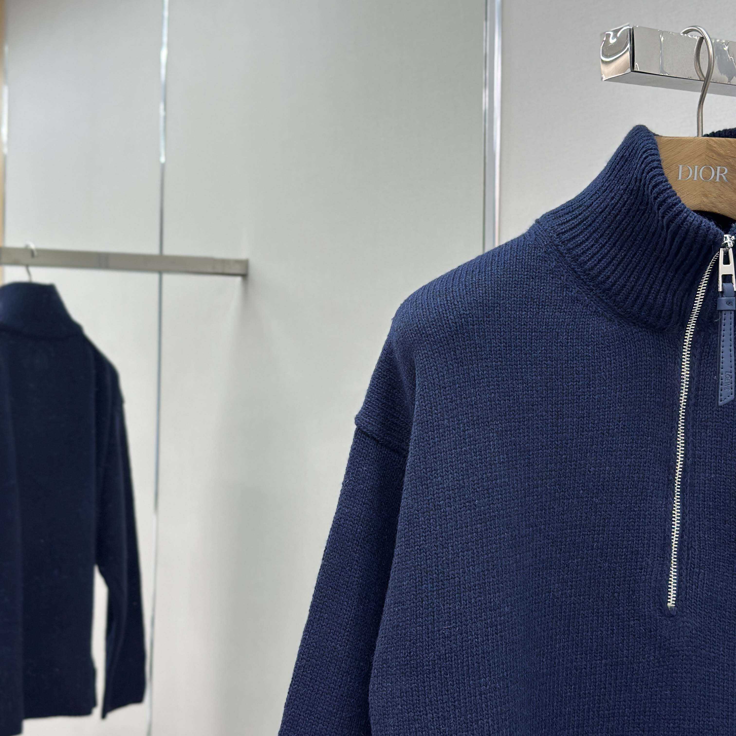 Loewe Zip-up sweater In Wool Blue - DopestKickz