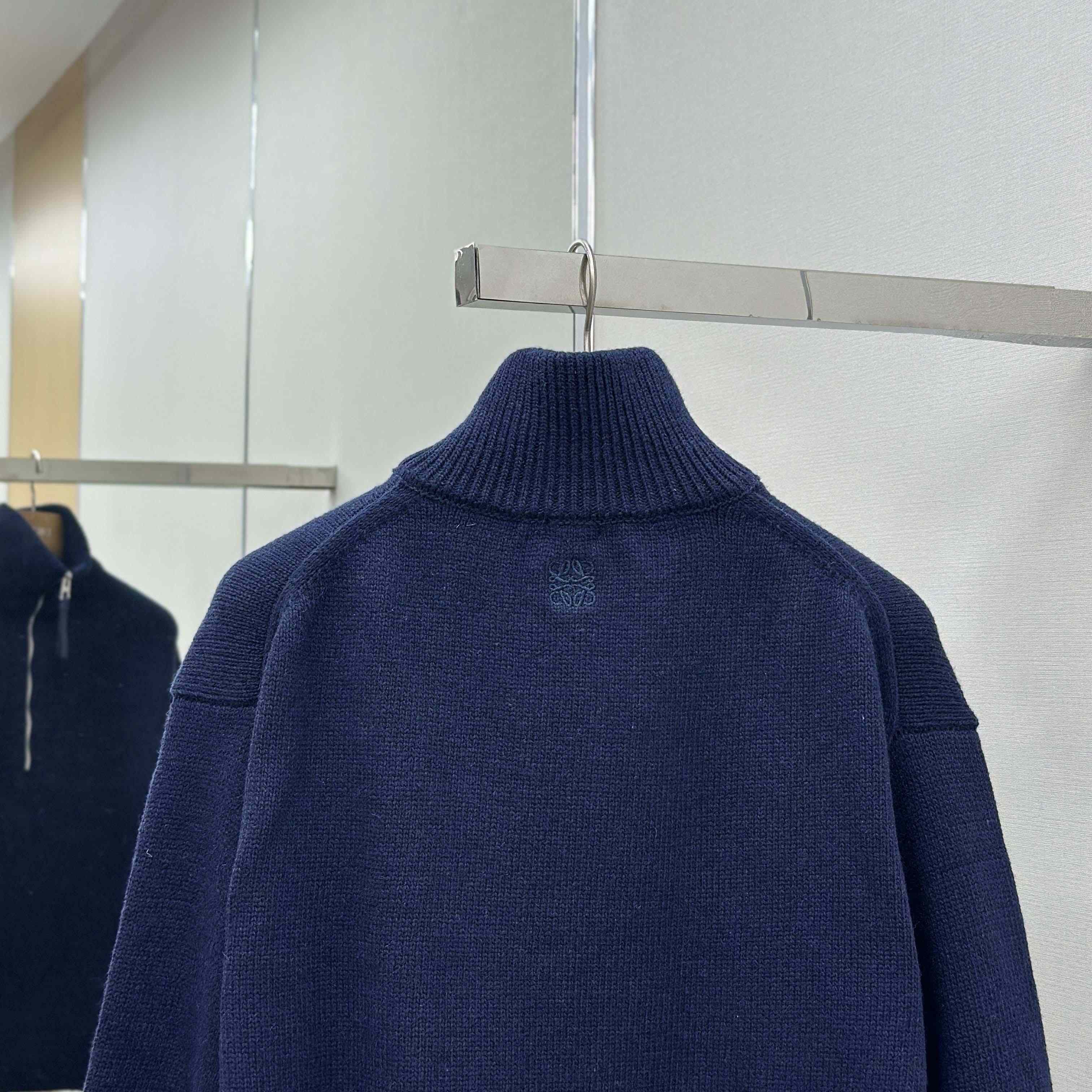 Loewe Zip-up sweater In Wool Blue - DopestKickz