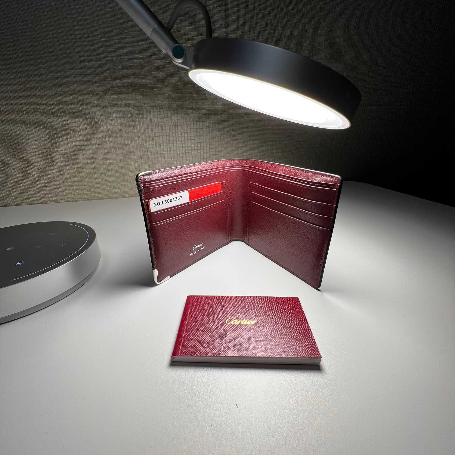 Cartier BlackRed Leather Double Logo Wallet  12*9.5cm - DopestKickz