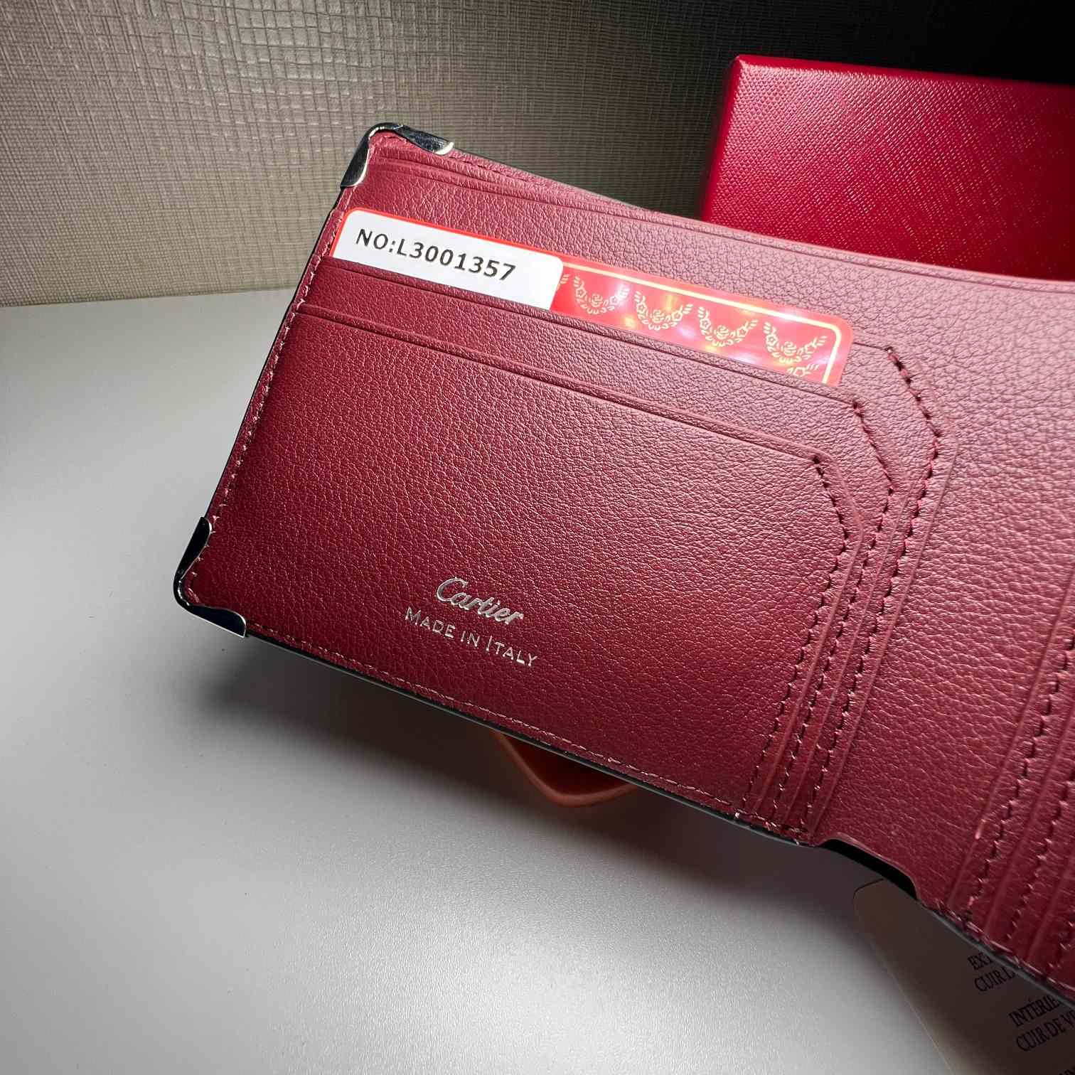 Cartier BlackRed Leather Double Logo Wallet  12*9.5cm - DopestKickz
