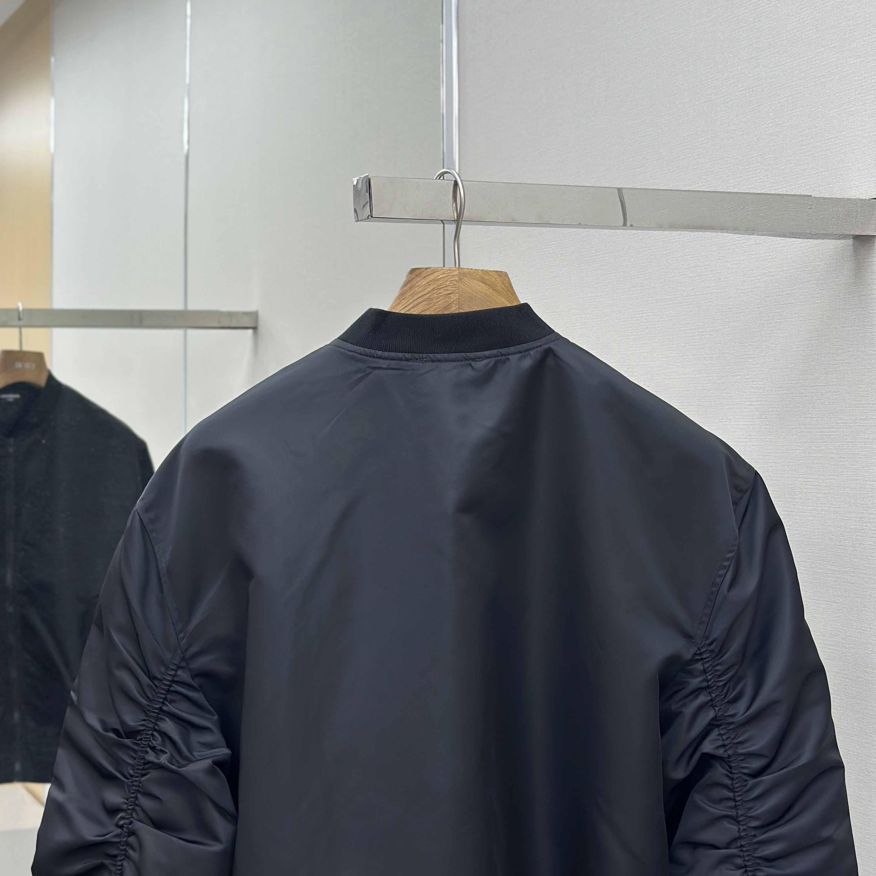 Balenciaga Men's Black Oversize Nylon Varsity Jacket - DopestKickz