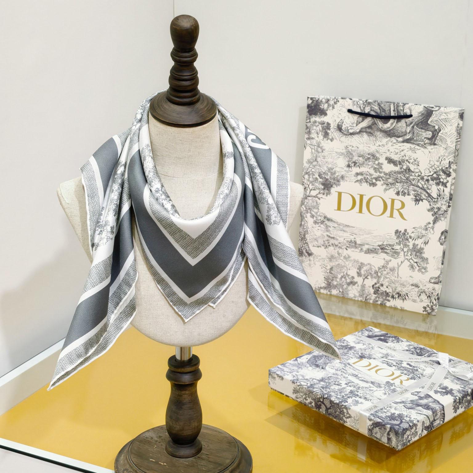 Dior Toile de Jouy Sauvage 90 Square Scarf  - DopestKickz