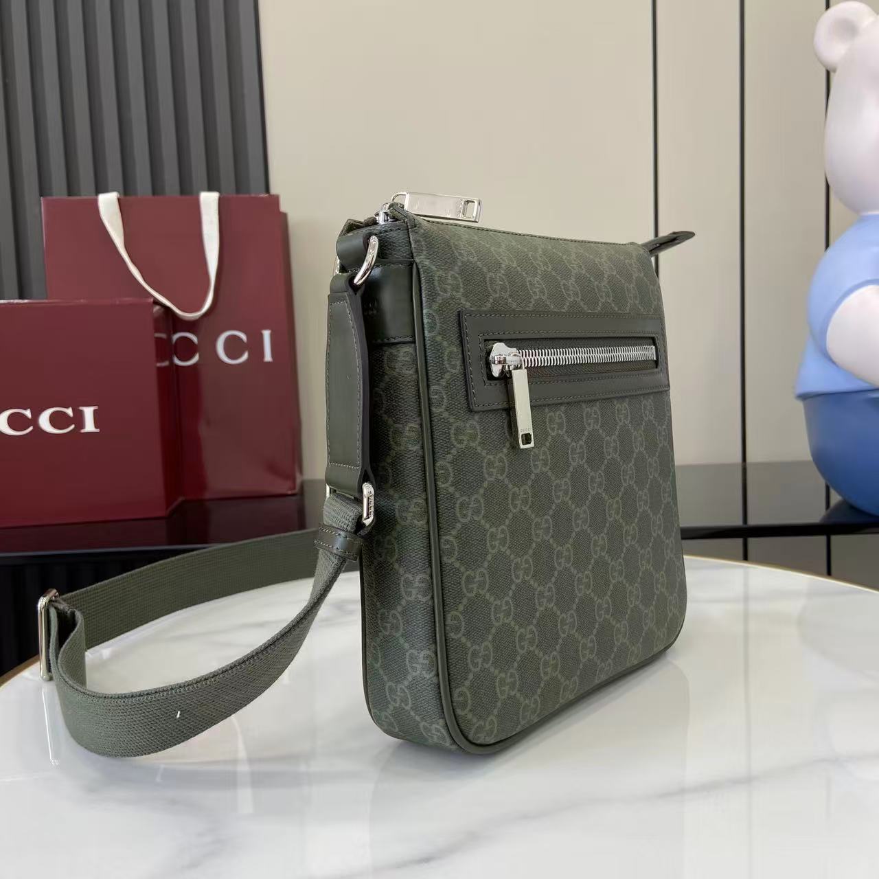 Gucci GG Monogram Small Messenger Bag - DopestKickz