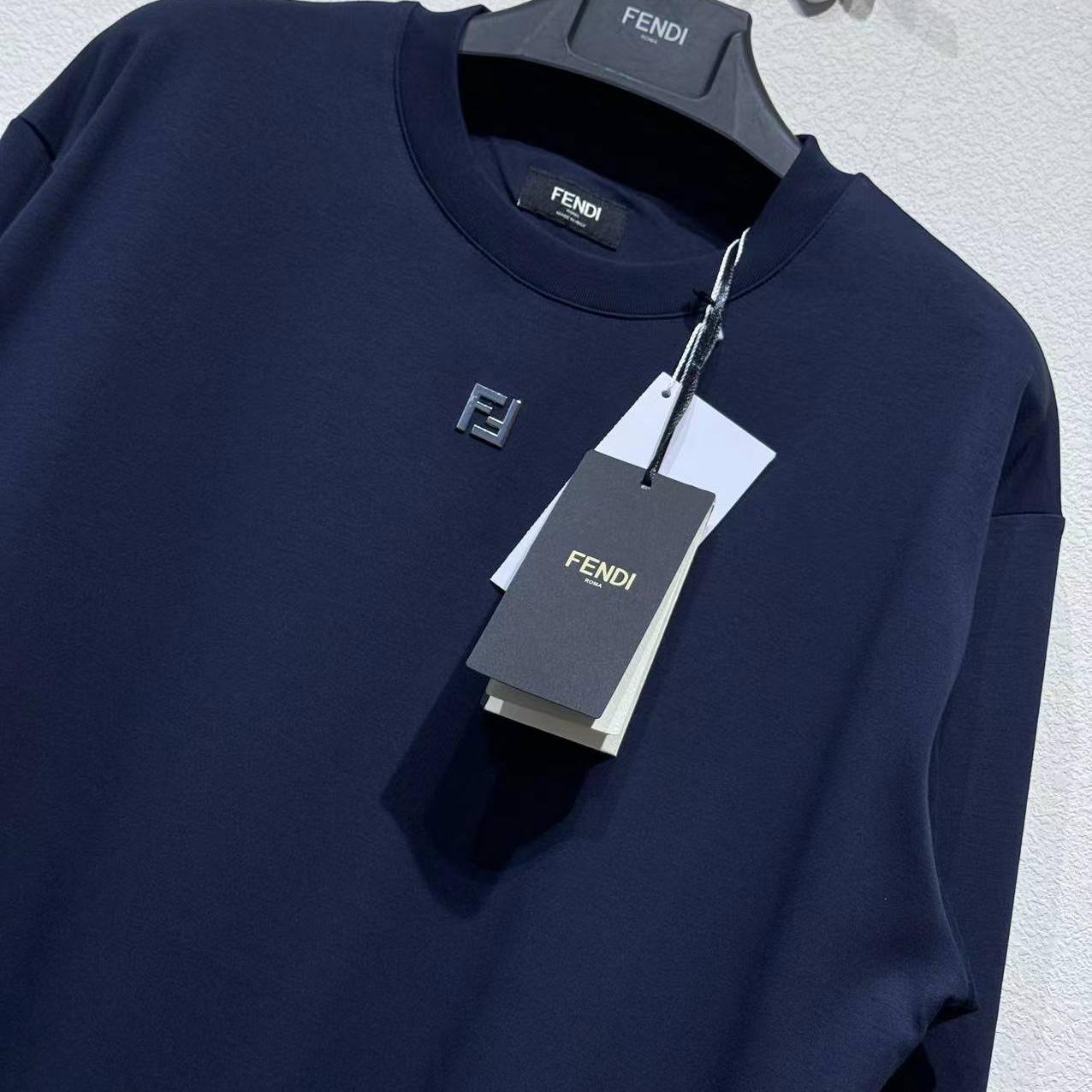 Fendi Blue Cotton T-shirt - DopestKickz