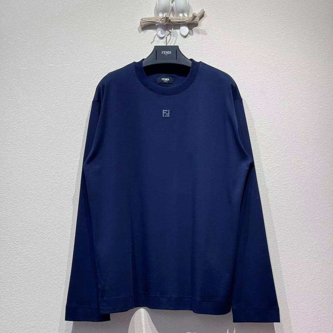Fendi Blue Cotton T-shirt - DopestKickz