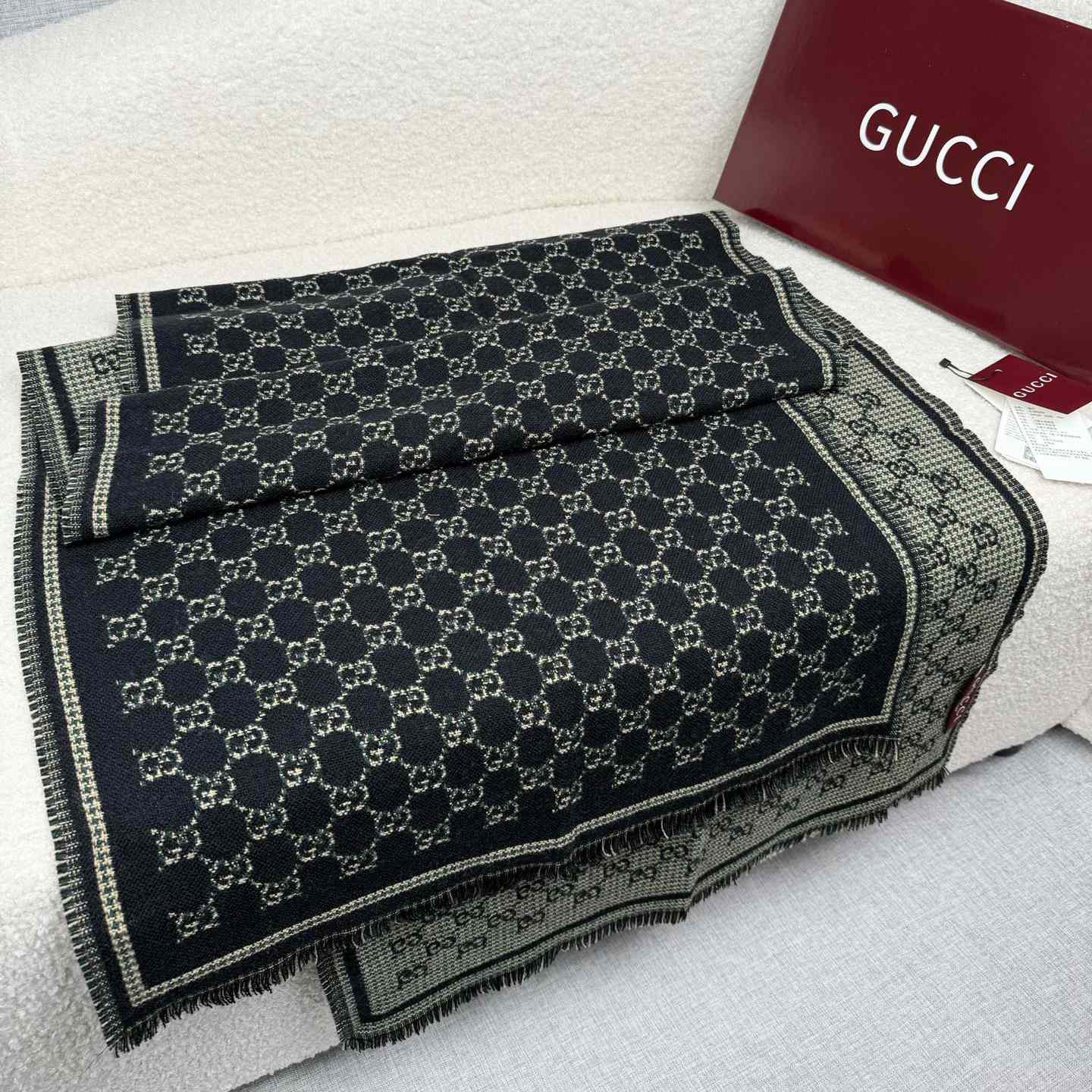 Gucci GG Wool Jacquard Scarf - DopestKickz
