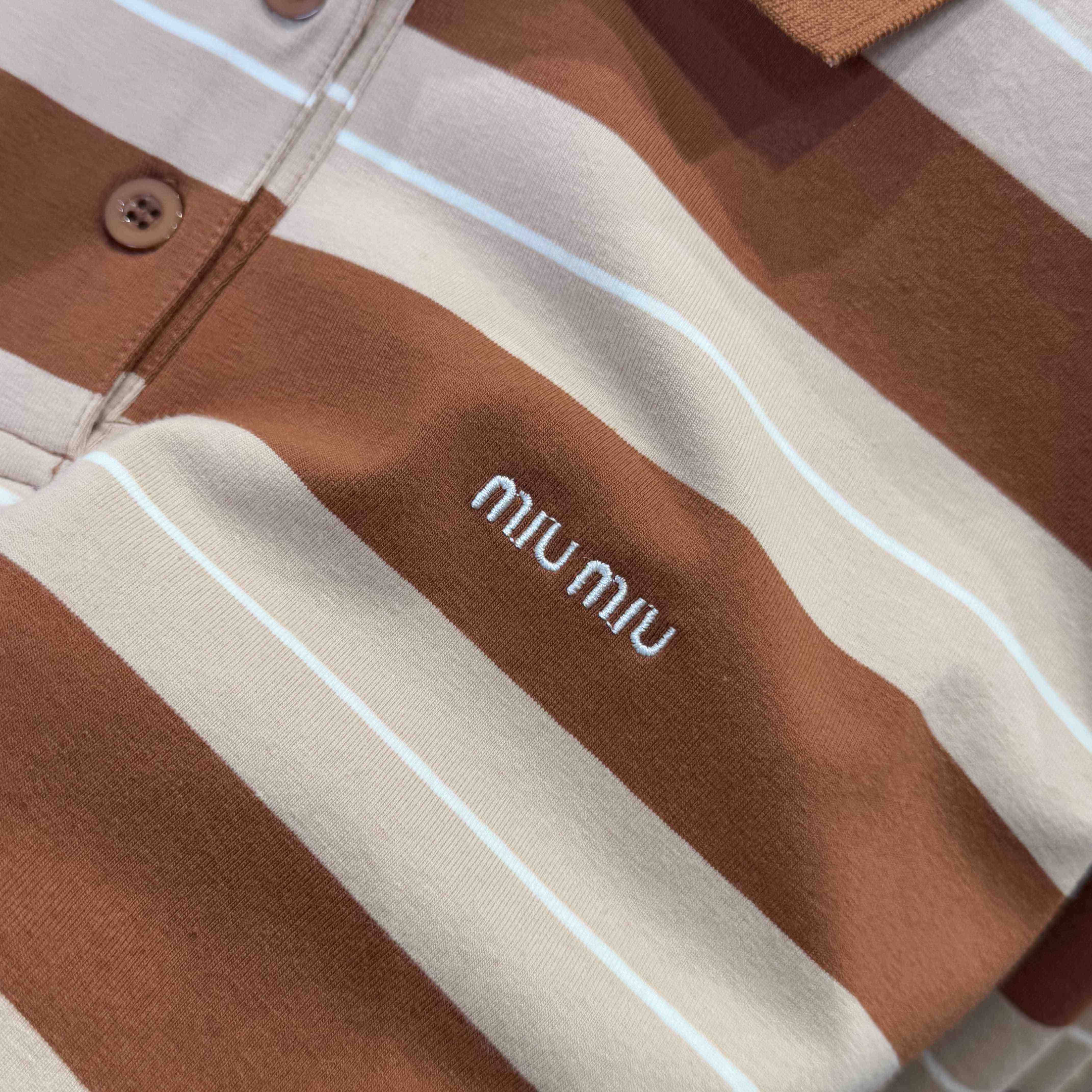 Miu Miu Cotton Knit Polo Shirt - DopestKickz