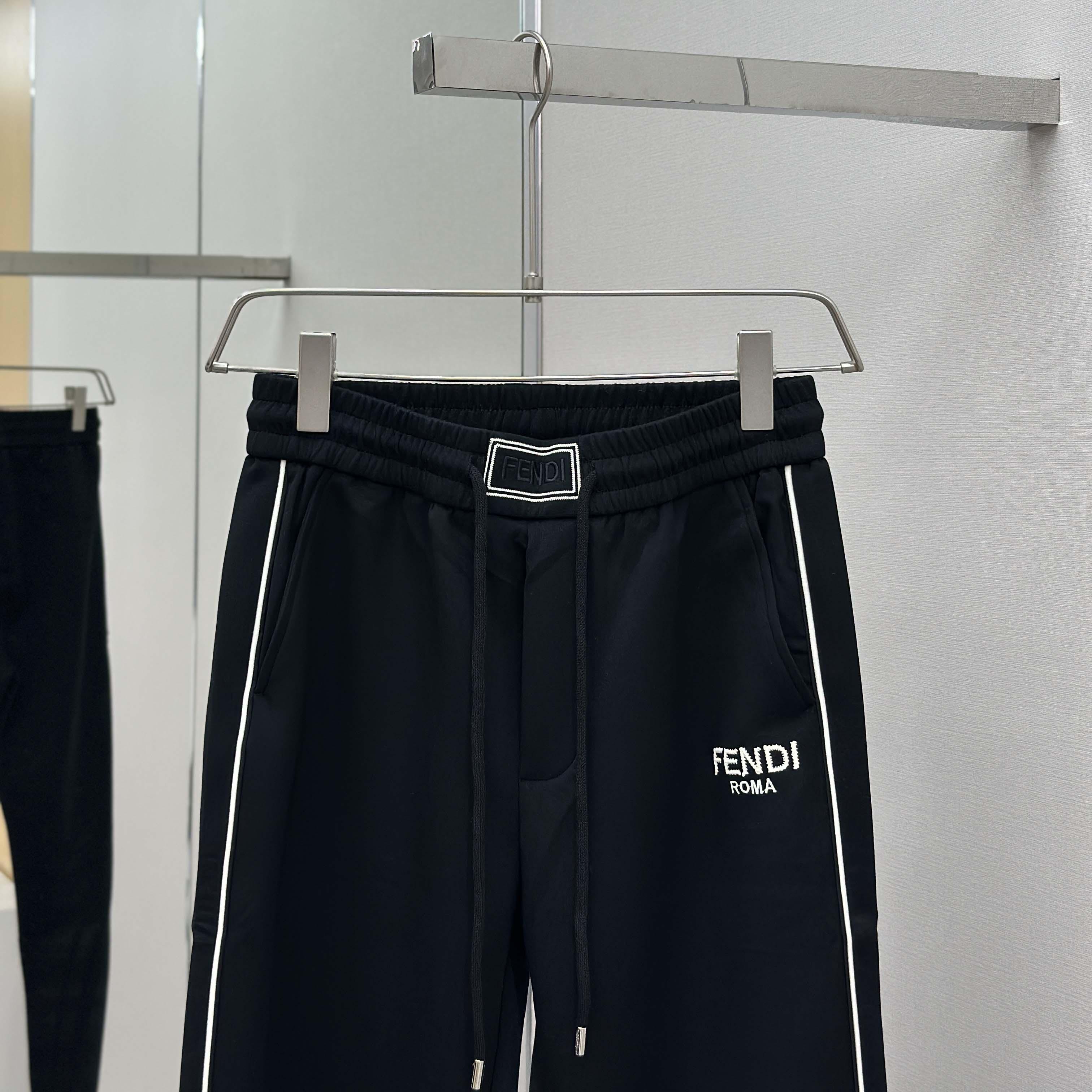 Fendi Black Cotton Pants - DopestKickz