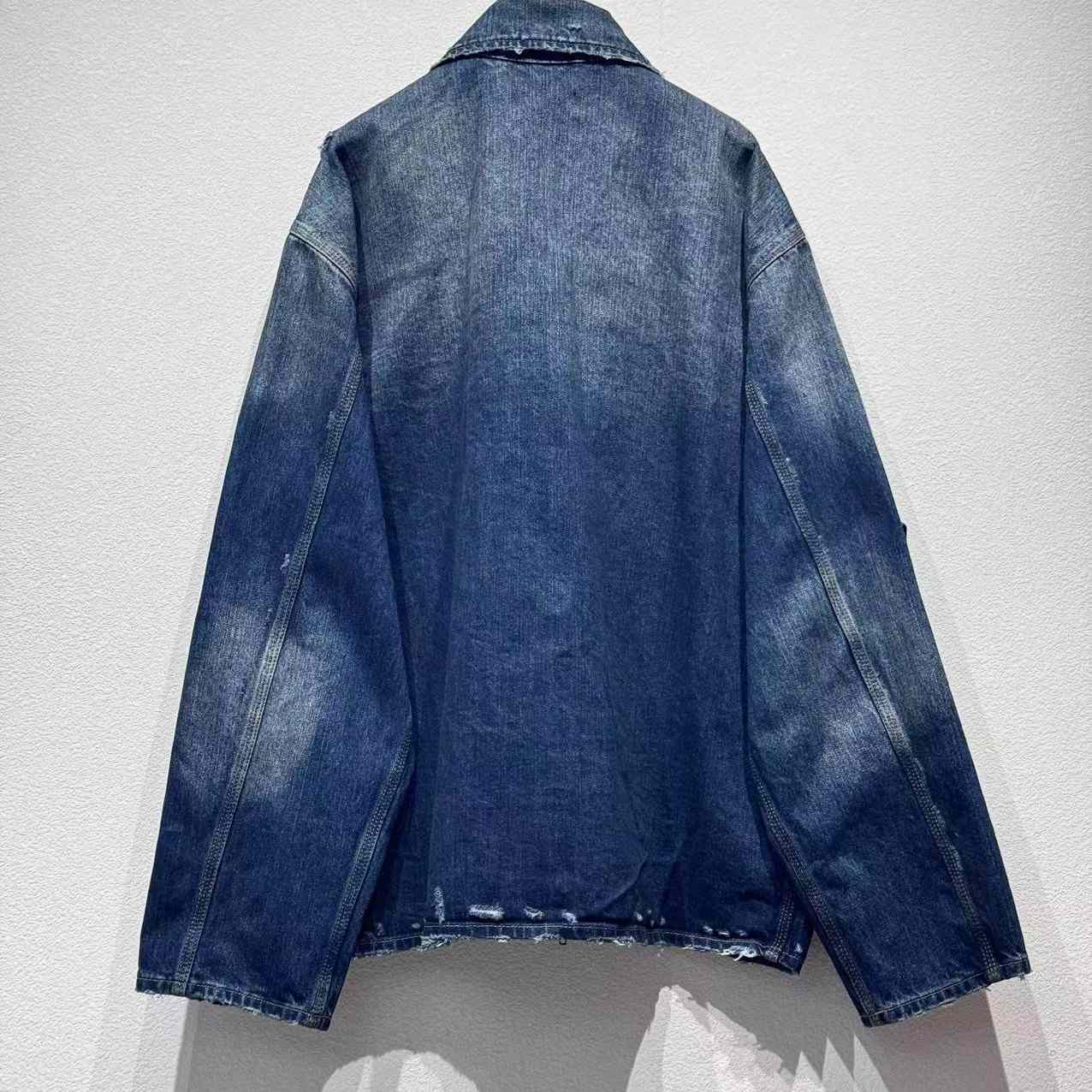 Balenciaga Zip-Up Denim Jacket In Blue Cotton Denim - DopestKickz