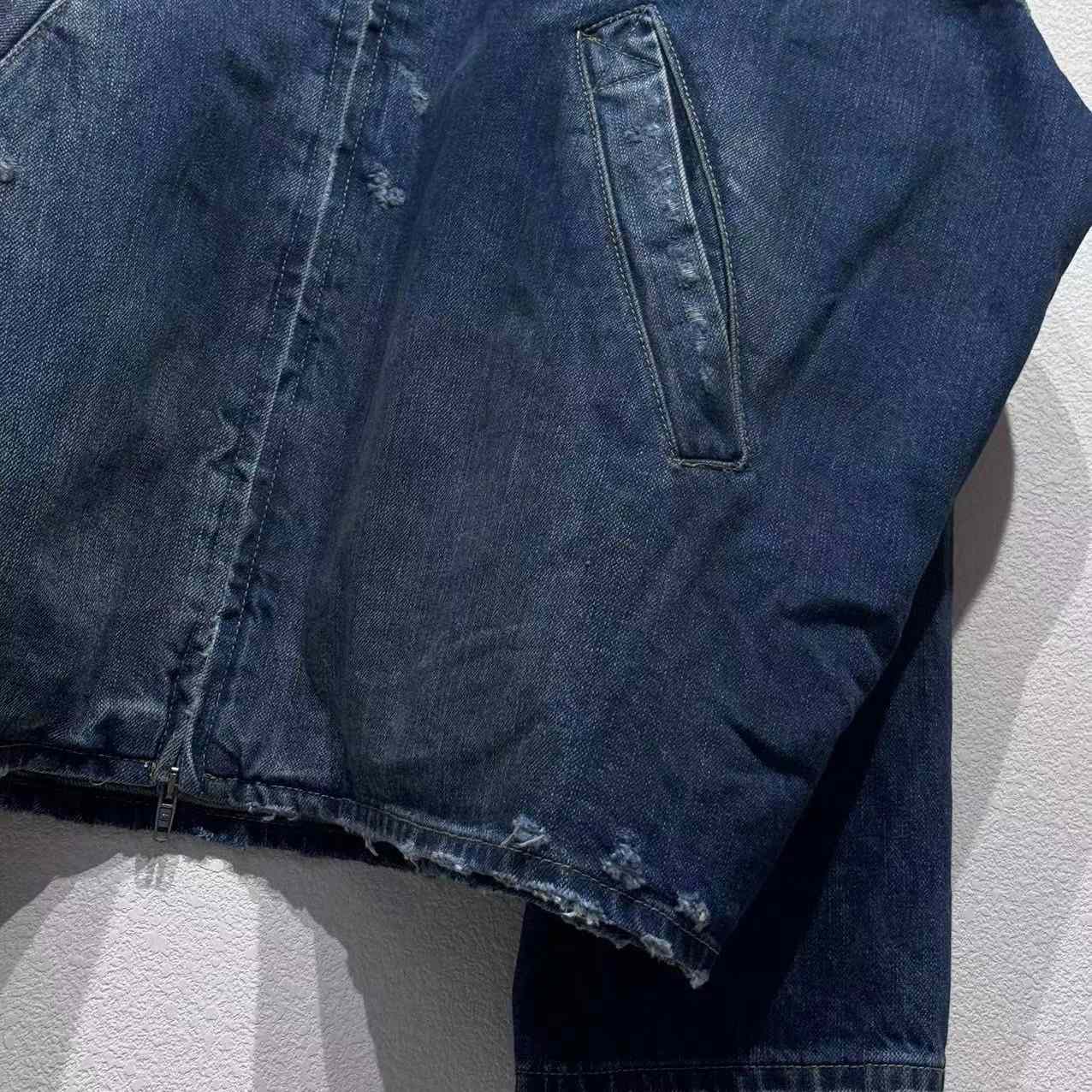 Balenciaga Zip-Up Denim Jacket In Blue Cotton Denim - DopestKickz