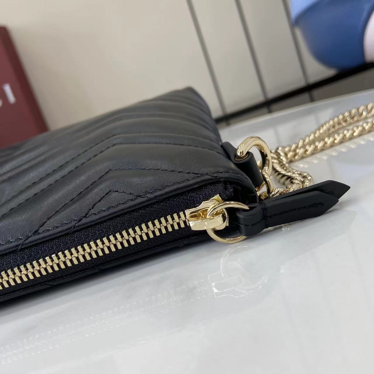 Gucci GG Marmont Pochette With Chain - DopestKickz