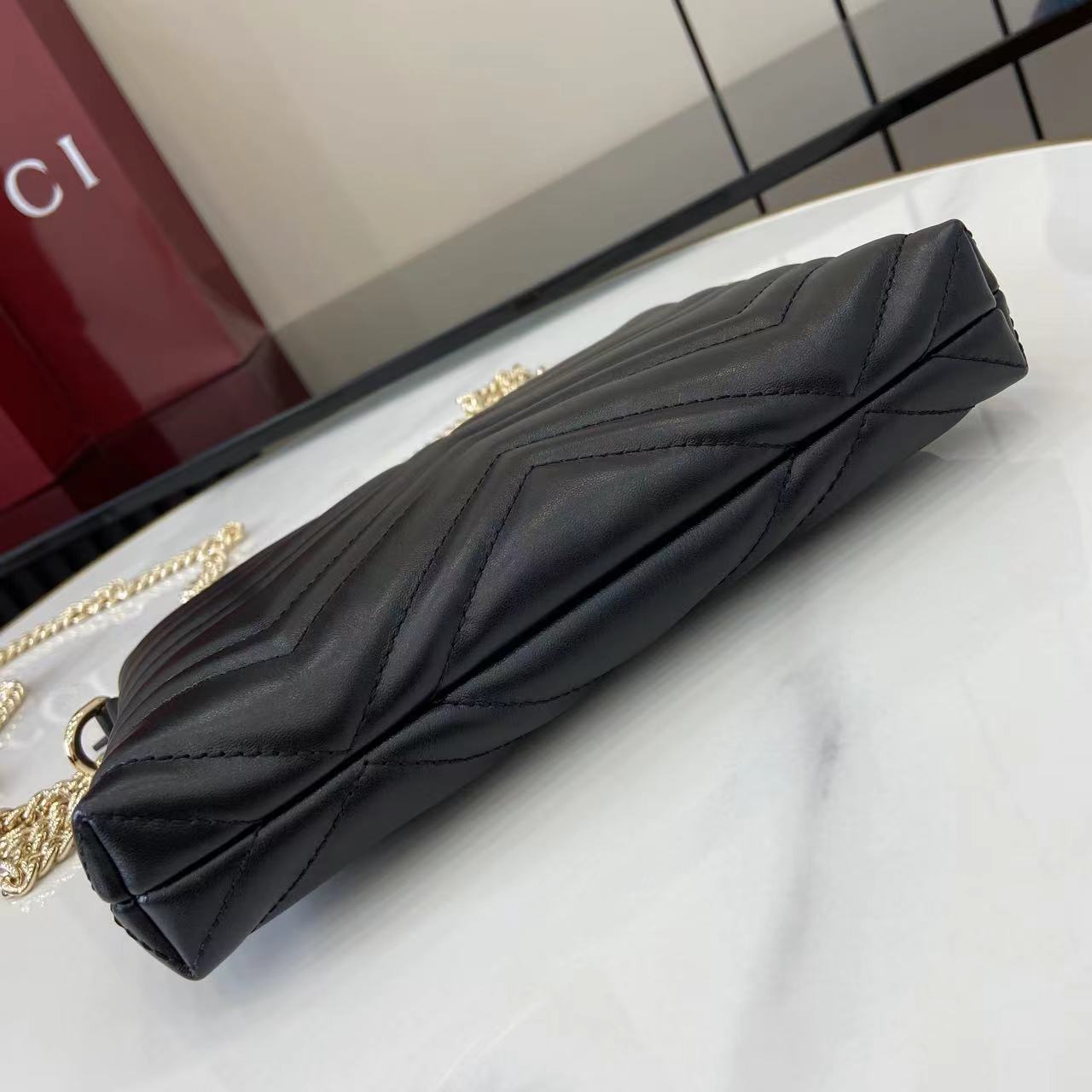 Gucci GG Marmont Pochette With Chain - DopestKickz