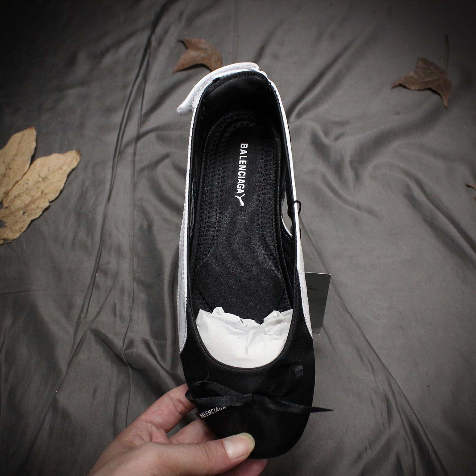 Balenciaga Speedcat Ballet Satin Balenciaga in black and white satin - DopestKickz