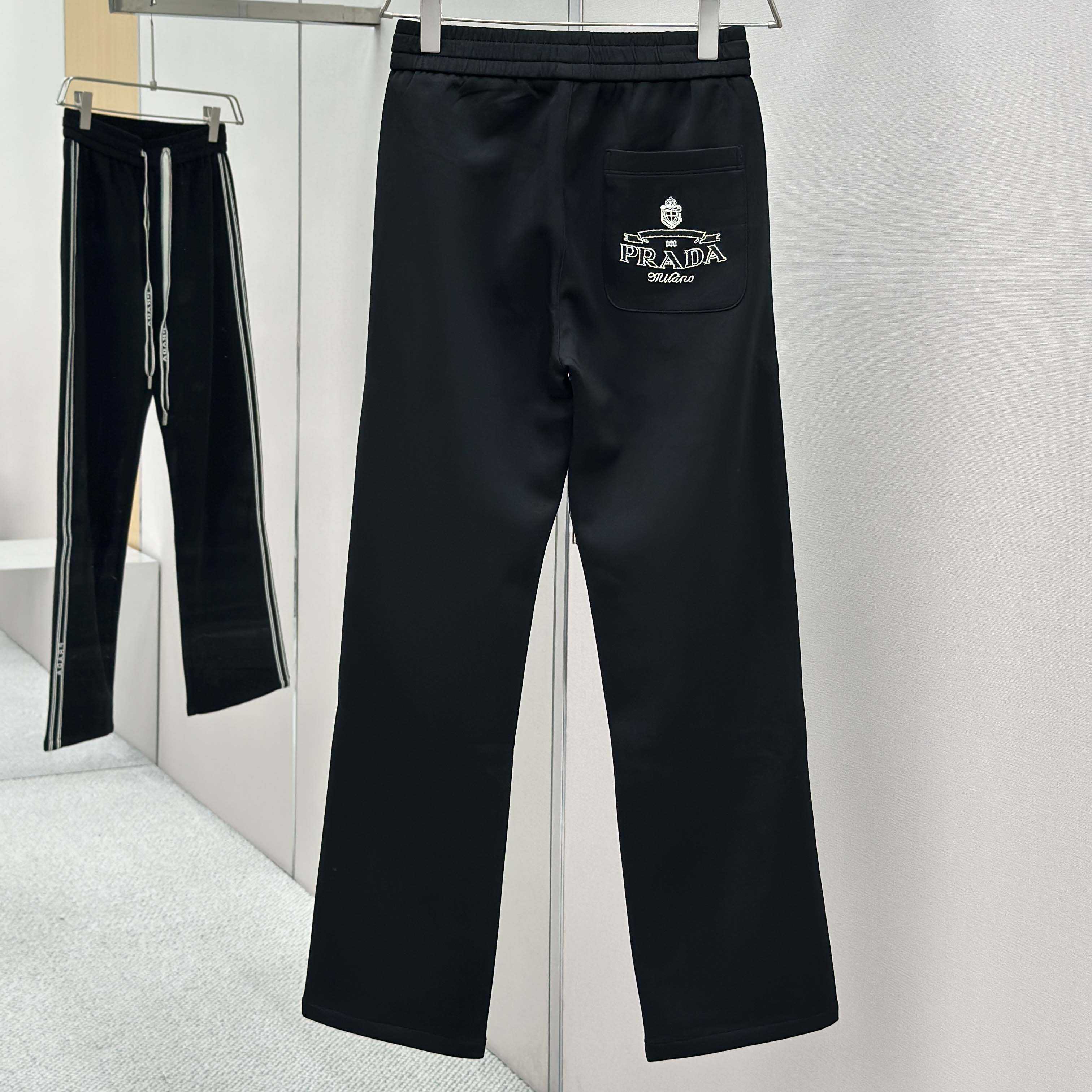 Prada Black Cotton Pants - DopestKickz