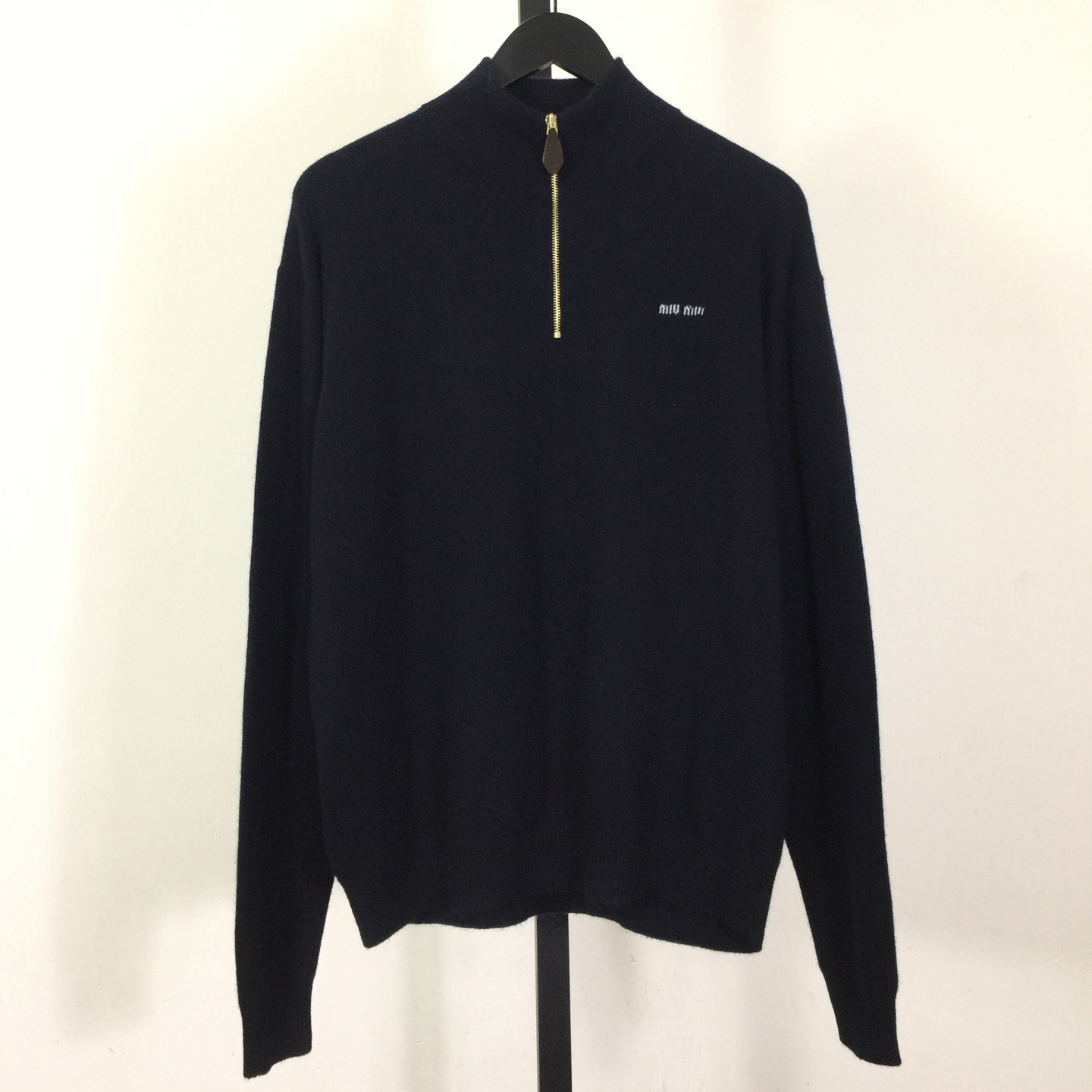 Miu Miu Cashmere And Leather Zipper Sweater - DopestKickz
