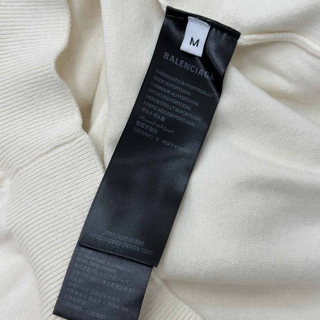 Balenciaga Ski Crewneck Sweater In White - DopestKickz