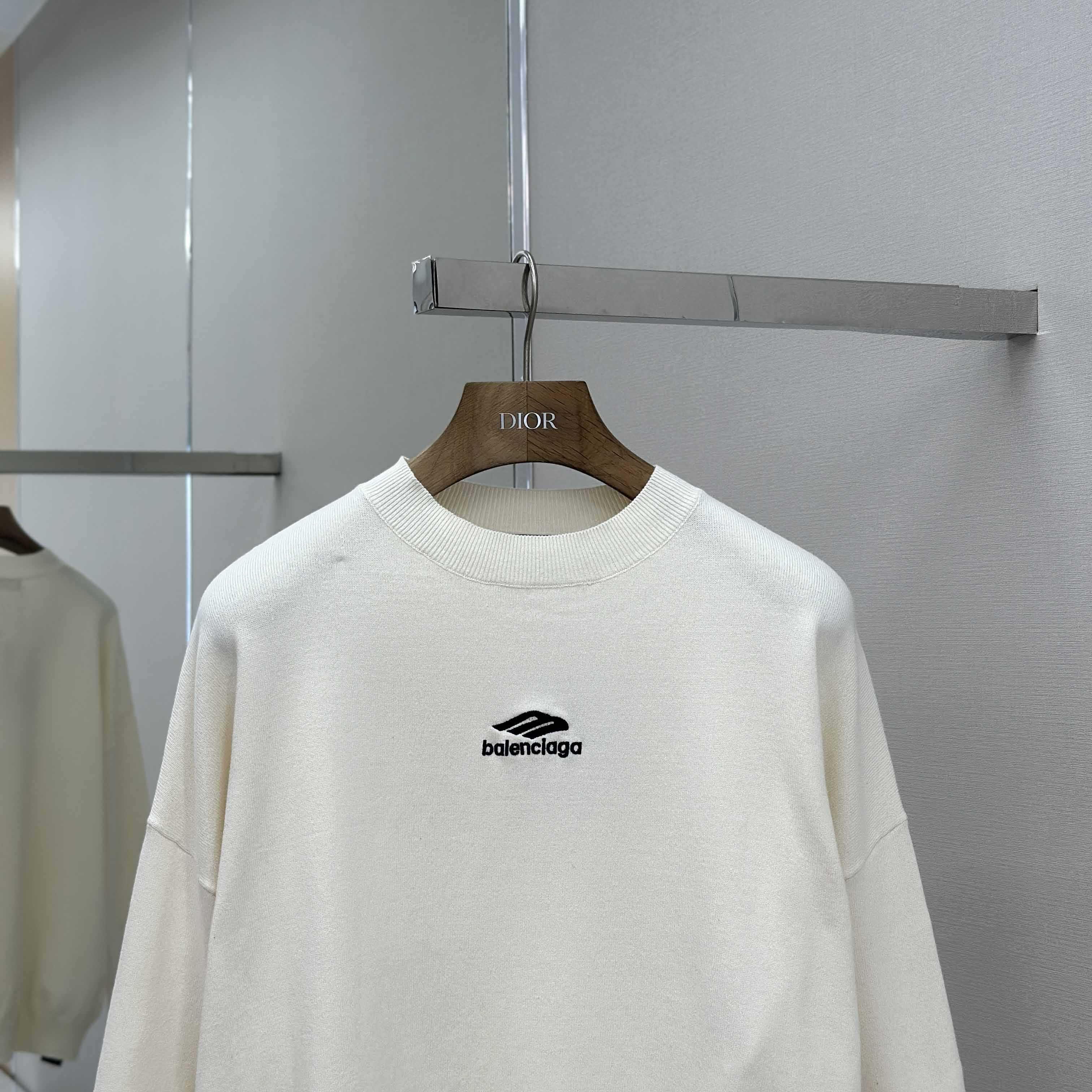 Balenciaga Ski Crewneck Sweater In White - DopestKickz