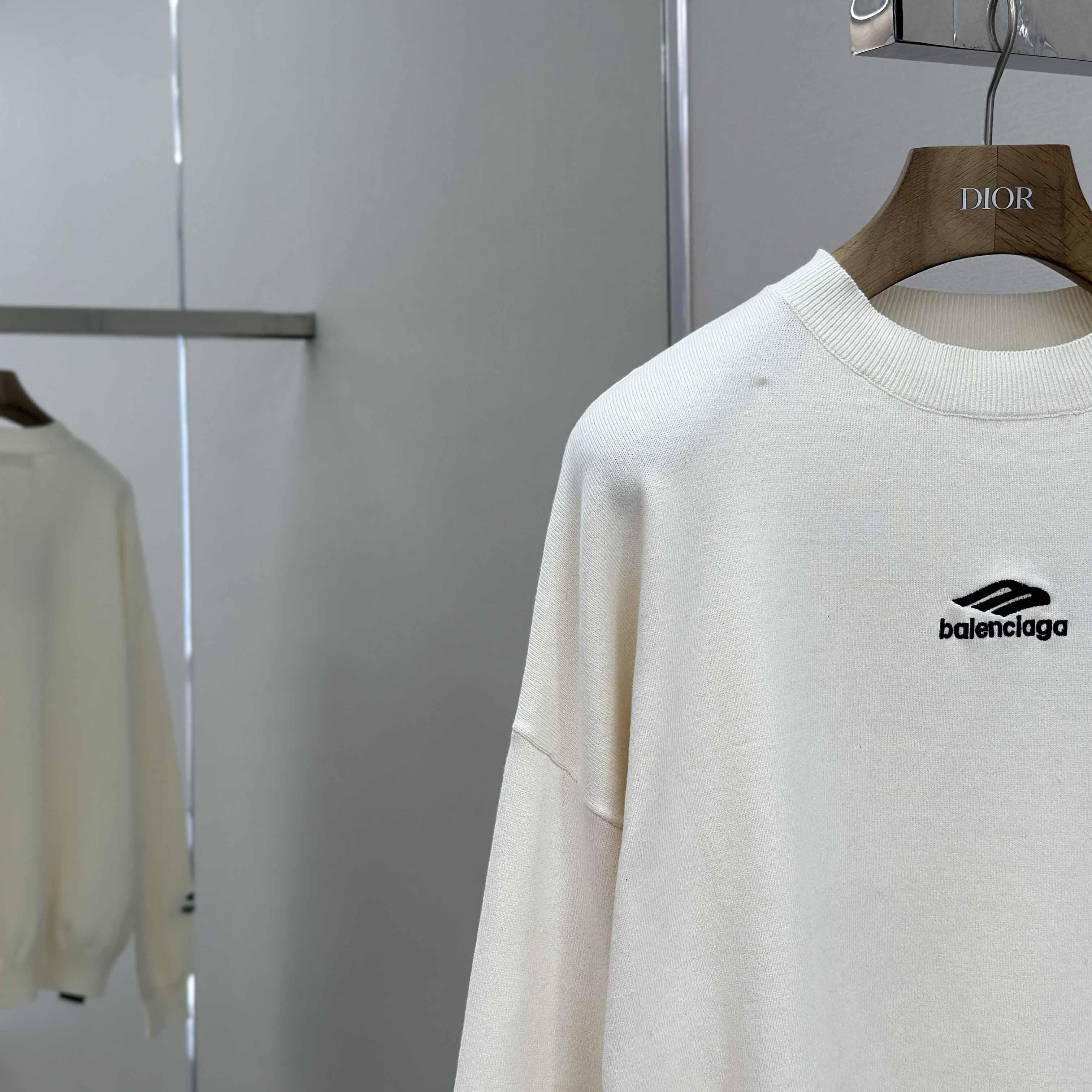 Balenciaga Ski Crewneck Sweater In White - DopestKickz