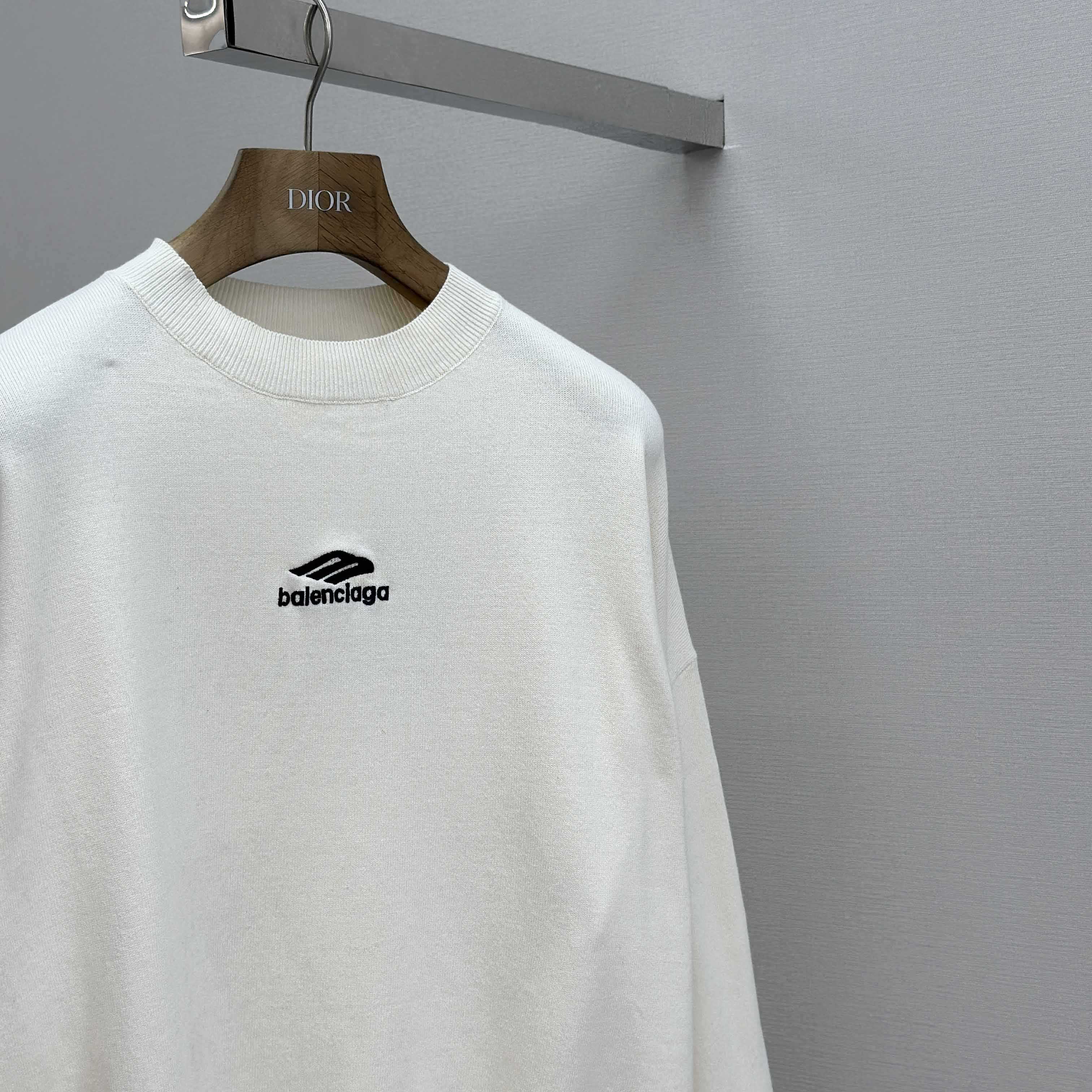 Balenciaga Ski Crewneck Sweater In White - DopestKickz