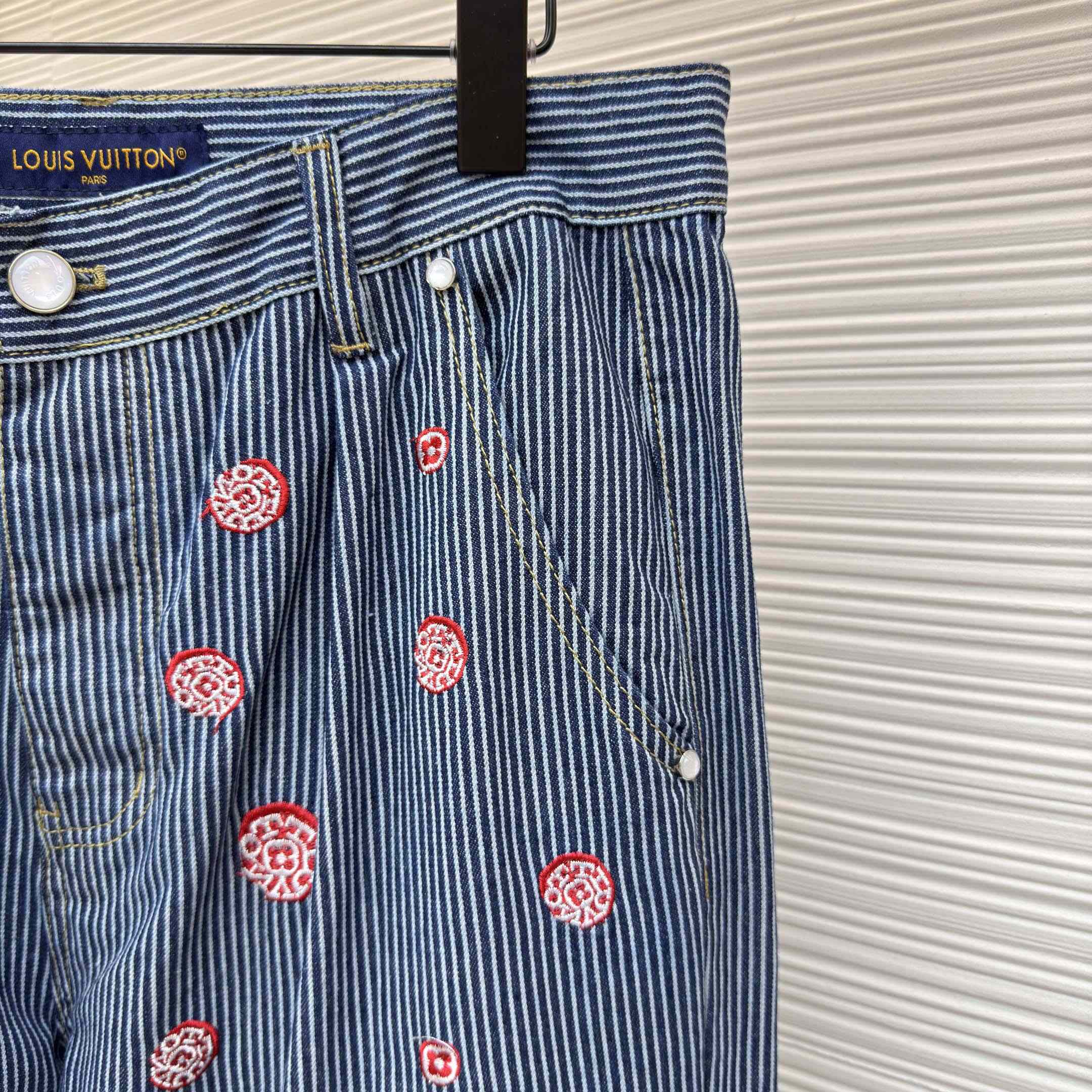 Louis Vuitton Embellished Striped Pants - DopestKickz